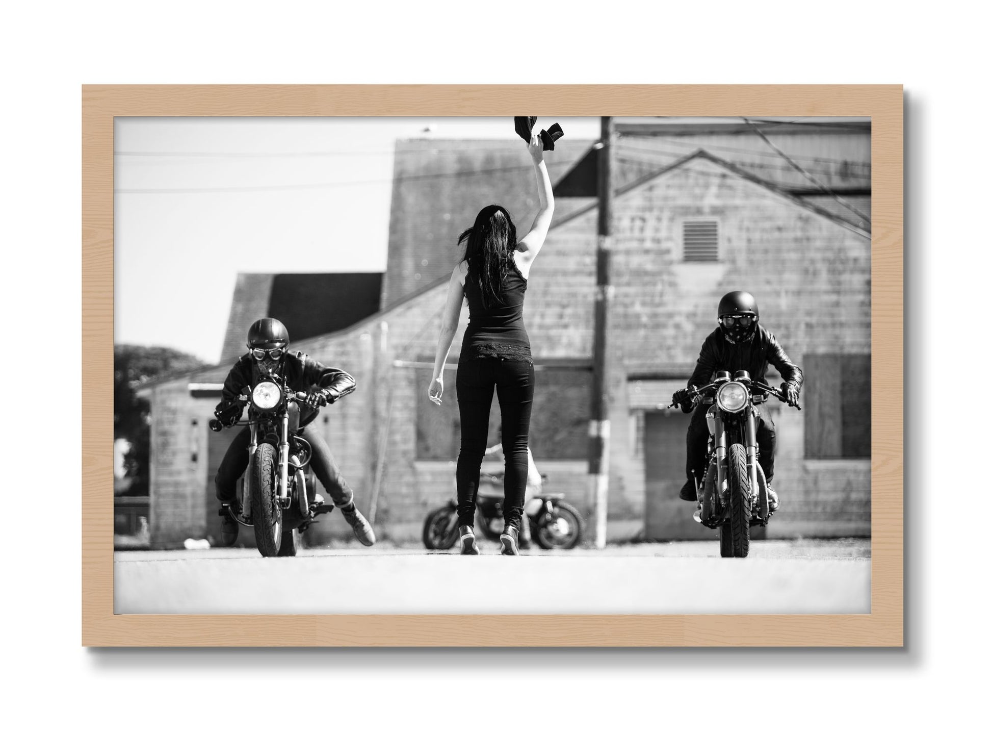 Framed photograph of On Your Mark by Dylan Ozanich, Oak frame, Full Bleed