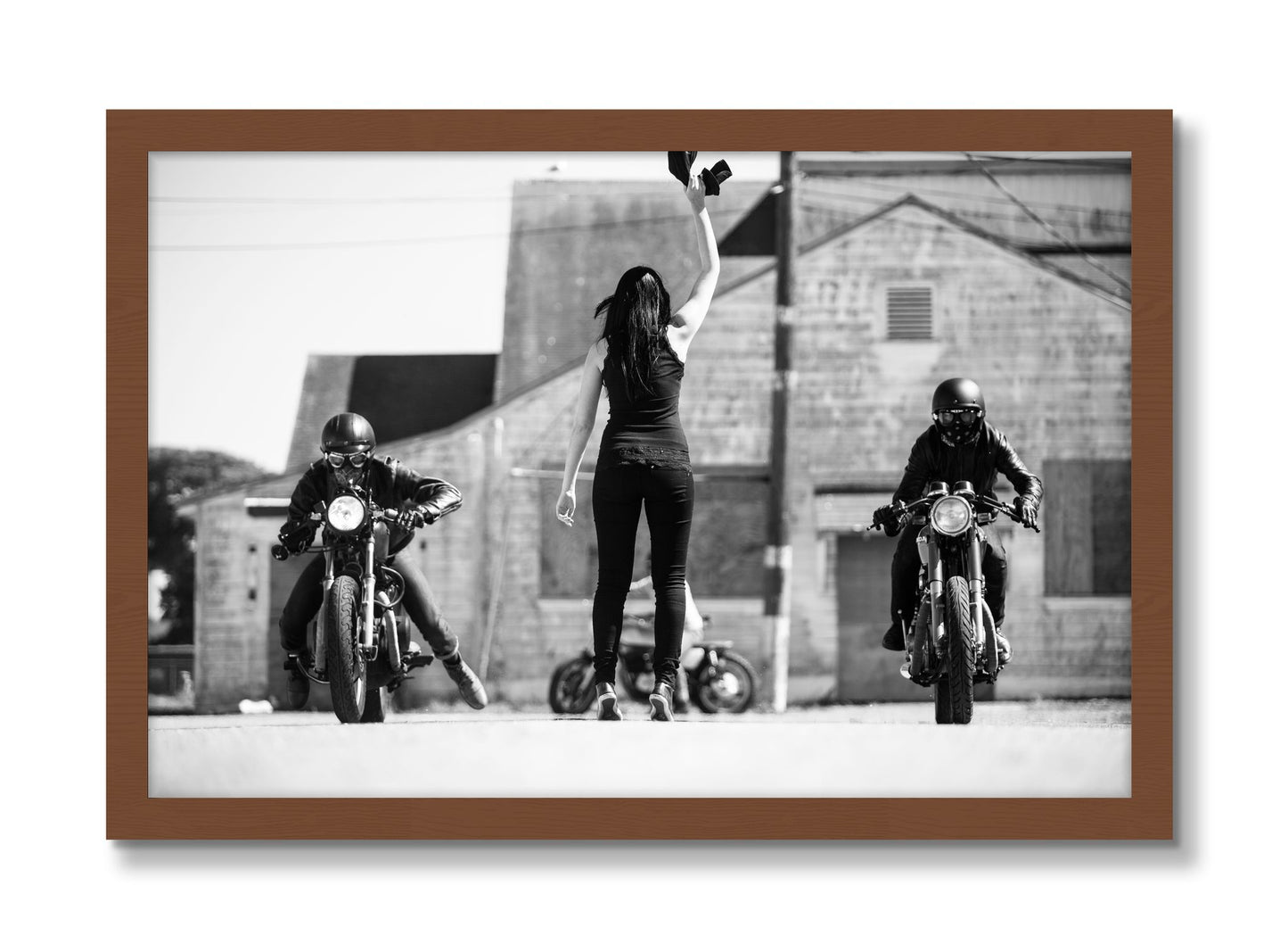 Framed photograph of On Your Mark by Dylan Ozanich, Walnut frame, Full Bleed