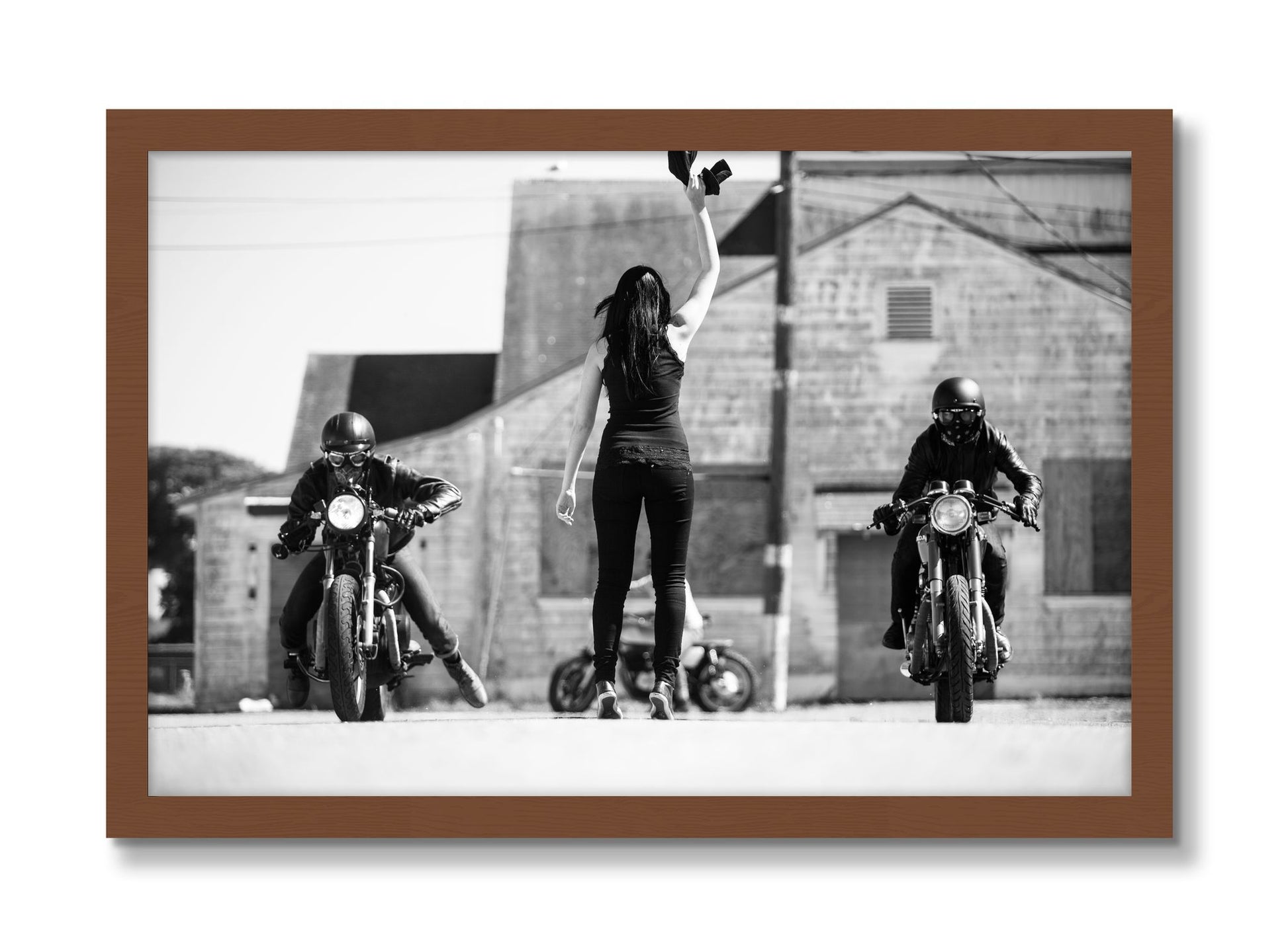 Framed photograph of On Your Mark by Dylan Ozanich, Walnut frame, Full Bleed