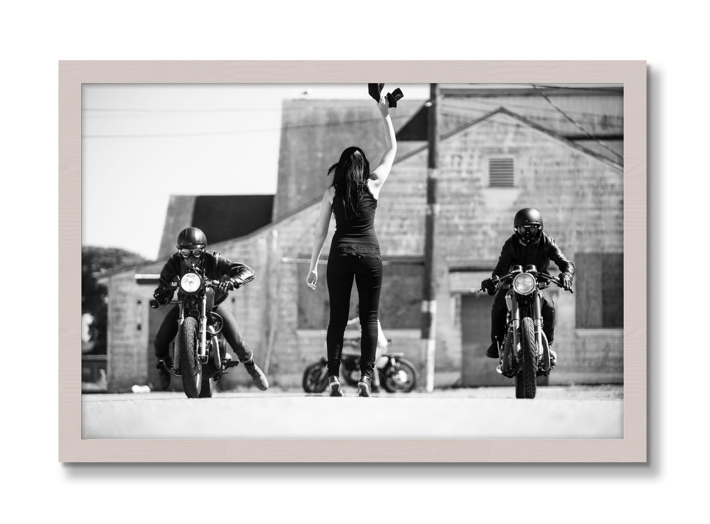 Framed photograph of On Your Mark by Dylan Ozanich, White Maple frame, Full Bleed