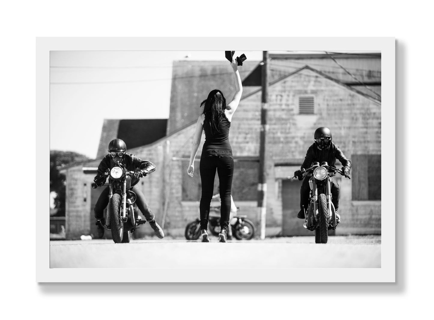 Framed photograph of On Your Mark by Dylan Ozanich, White frame, Full Bleed