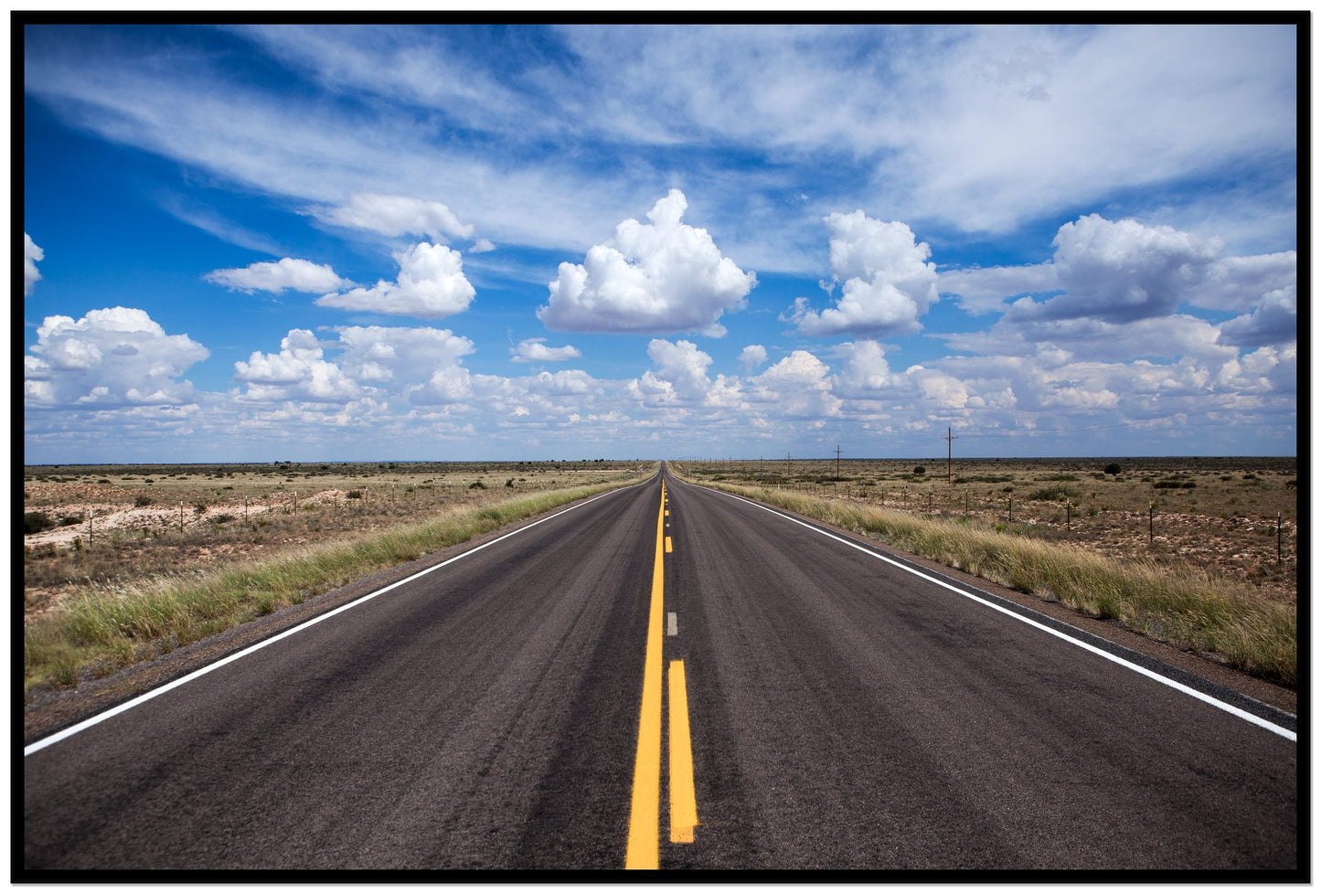 Open Road by Dylan Ozanich, 48×72 Full Bleed Print in a Black frame