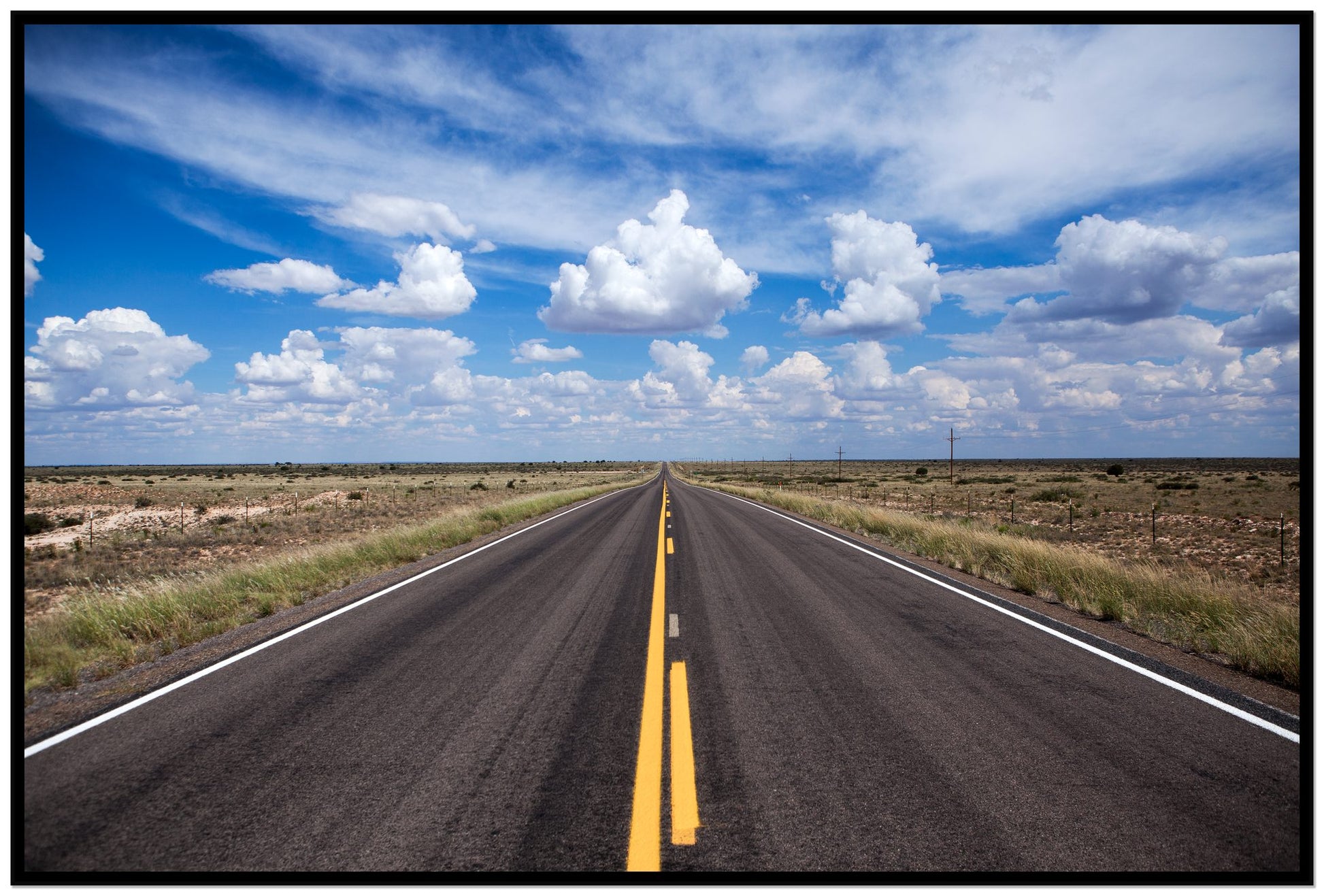 Open Road by Dylan Ozanich, 48×72 Full Bleed Print in a Black frame