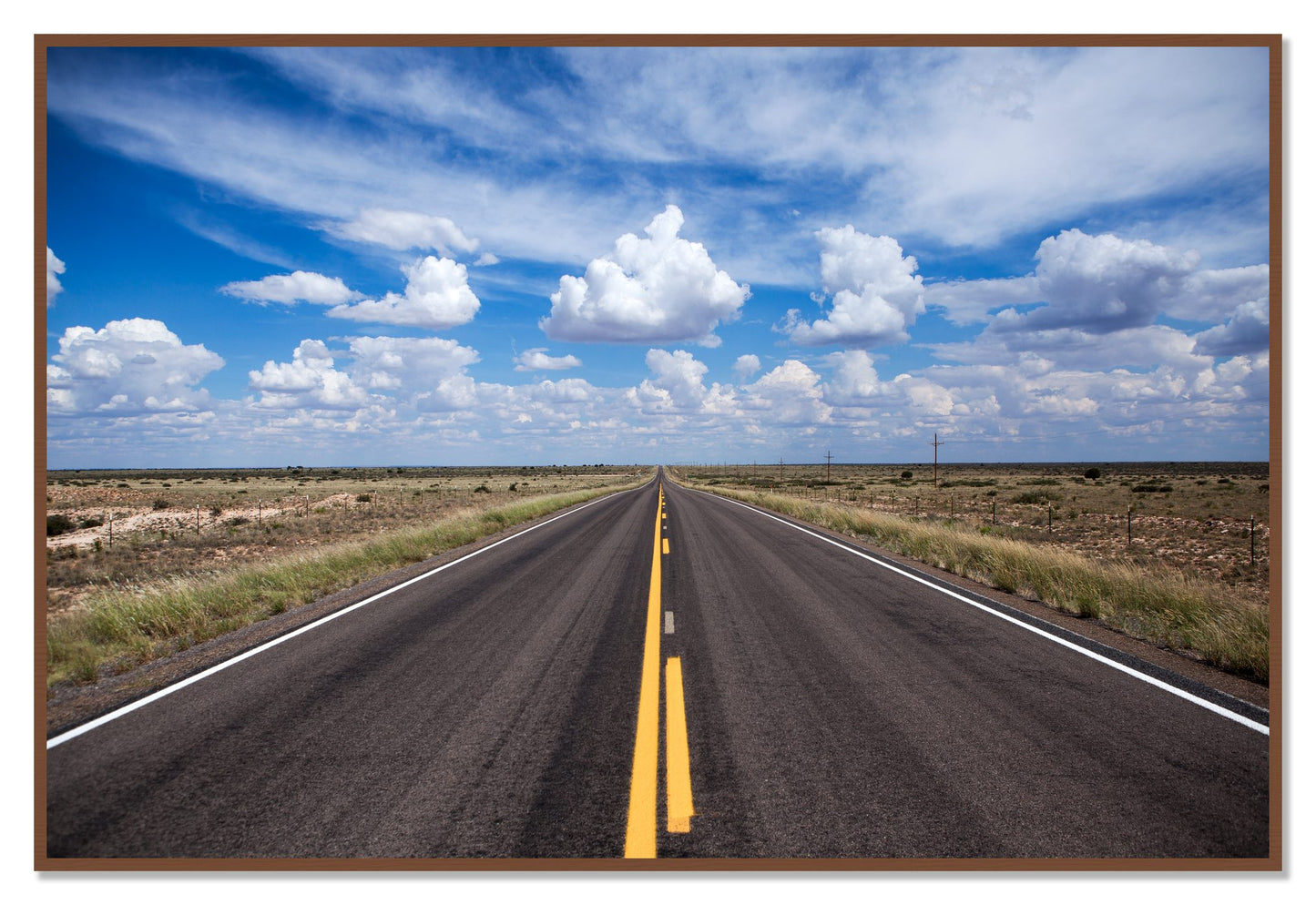 Open Road by Dylan Ozanich, 48×72 Full Bleed Print in a Walnut frame