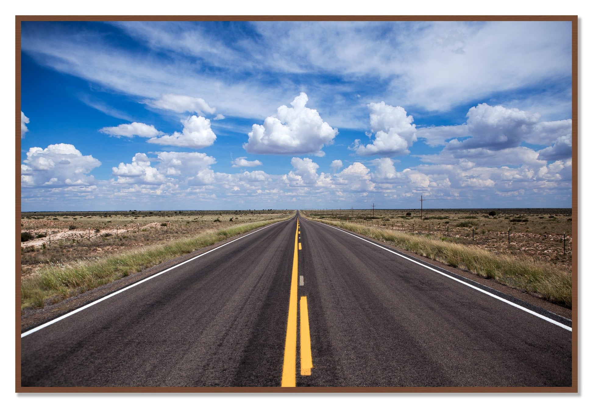 Open Road by Dylan Ozanich, 48×72 Full Bleed Print in a Walnut frame