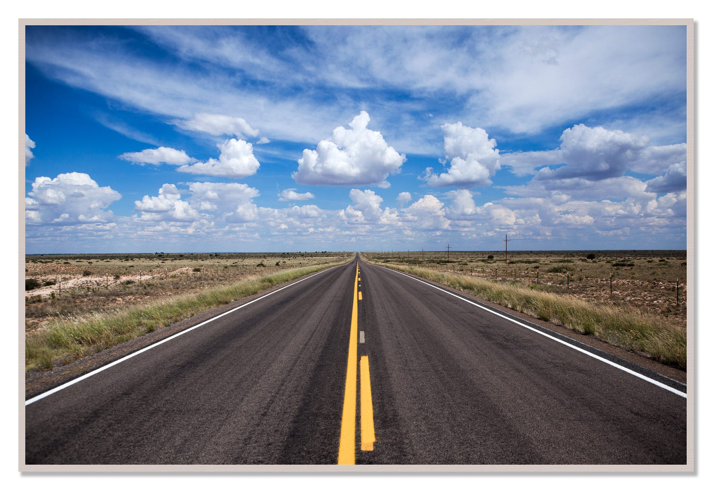Open Road by Dylan Ozanich, 48×72 Full Bleed Print in a White Maple frame