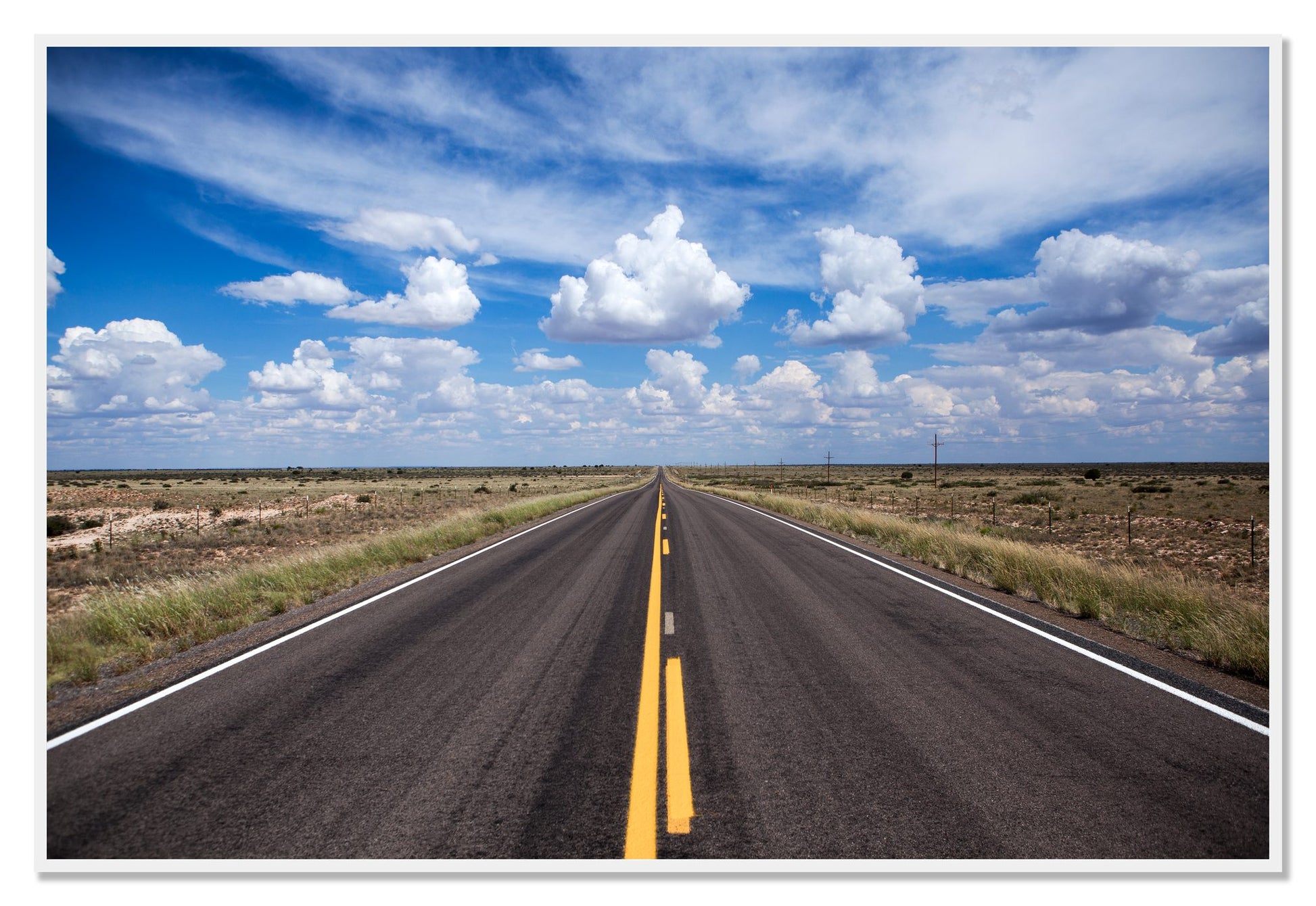 Open Road by Dylan Ozanich, 48×72 Full Bleed Print in a White frame