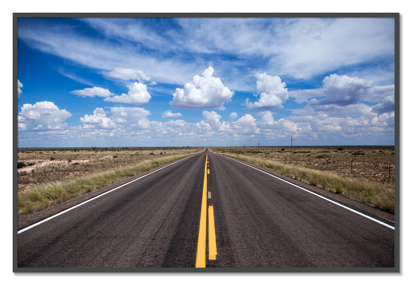 Framed photograph of Open Road by Dylan Ozanich, Grey frame, Full Bleed
