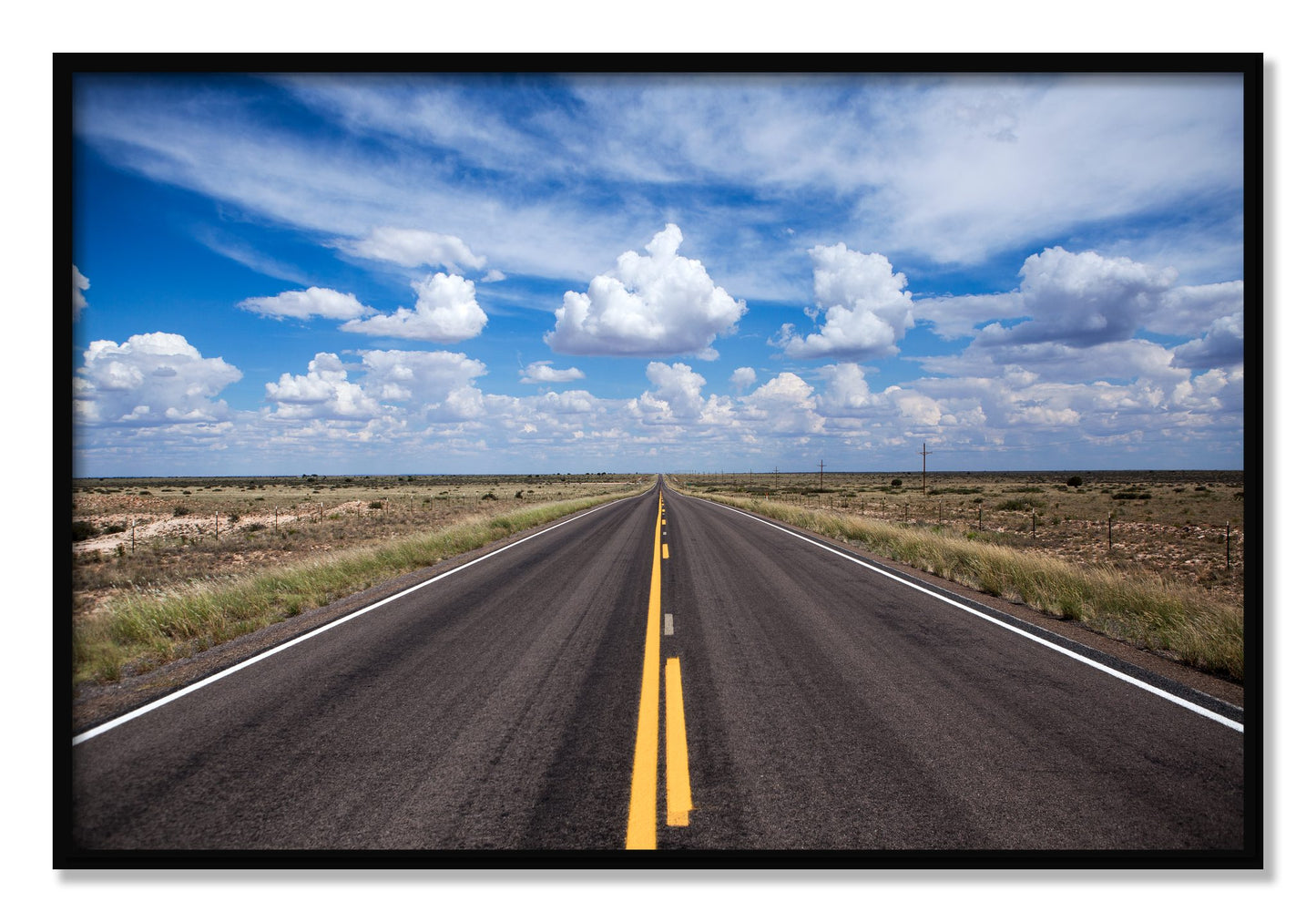 Framed photograph of Open Road by Dylan Ozanich, Black frame, Full Bleed