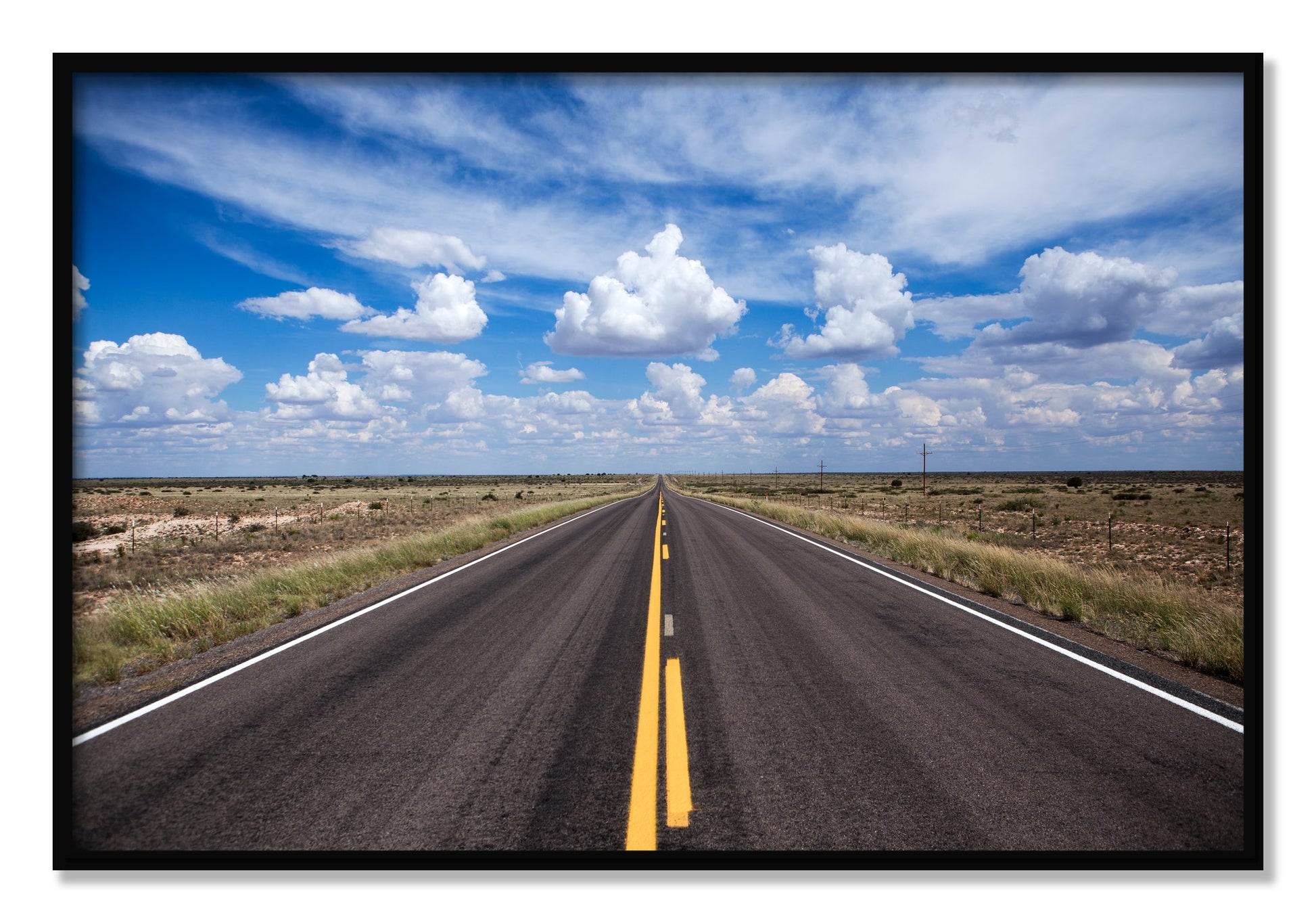 Framed photograph of Open Road by Dylan Ozanich, Black frame, Full Bleed