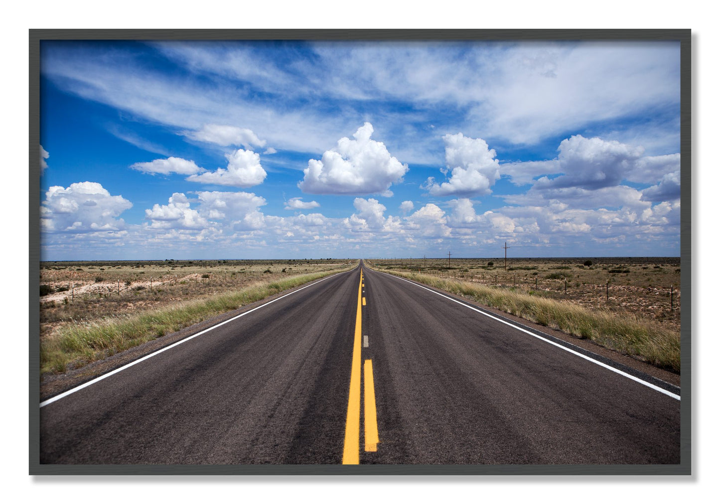 Framed photograph of Open Road by Dylan Ozanich, Grey frame, Full Bleed