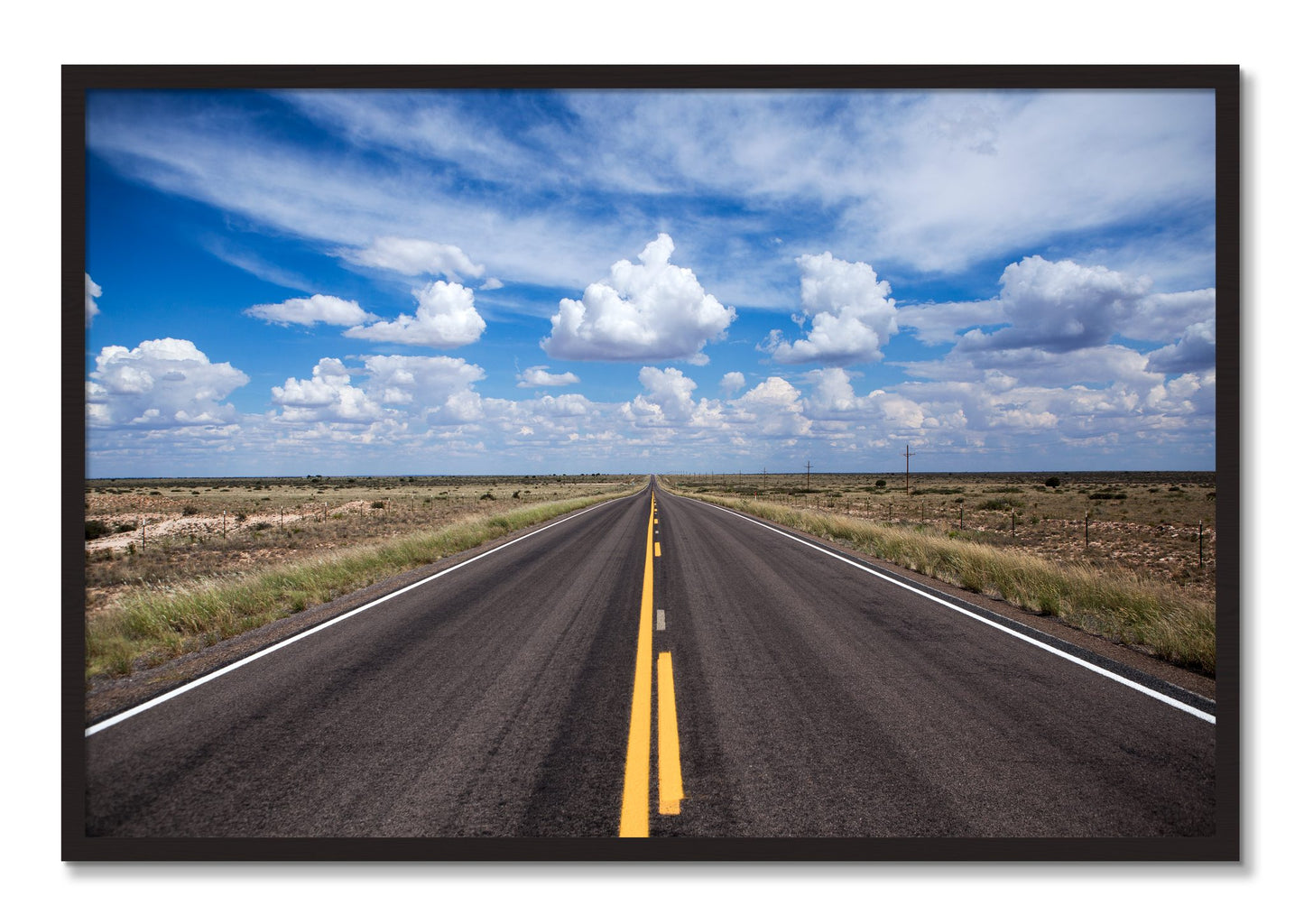 Framed photograph of Open Road by Dylan Ozanich, Black Walnut frame, Full Bleed