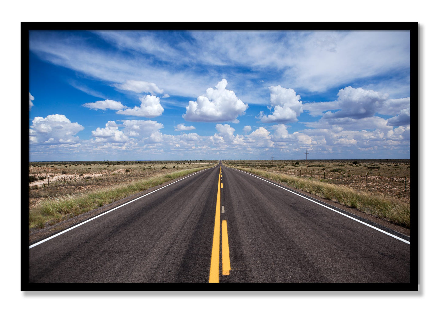 Framed photograph of Open Road by Dylan Ozanich, Black frame, Full Bleed