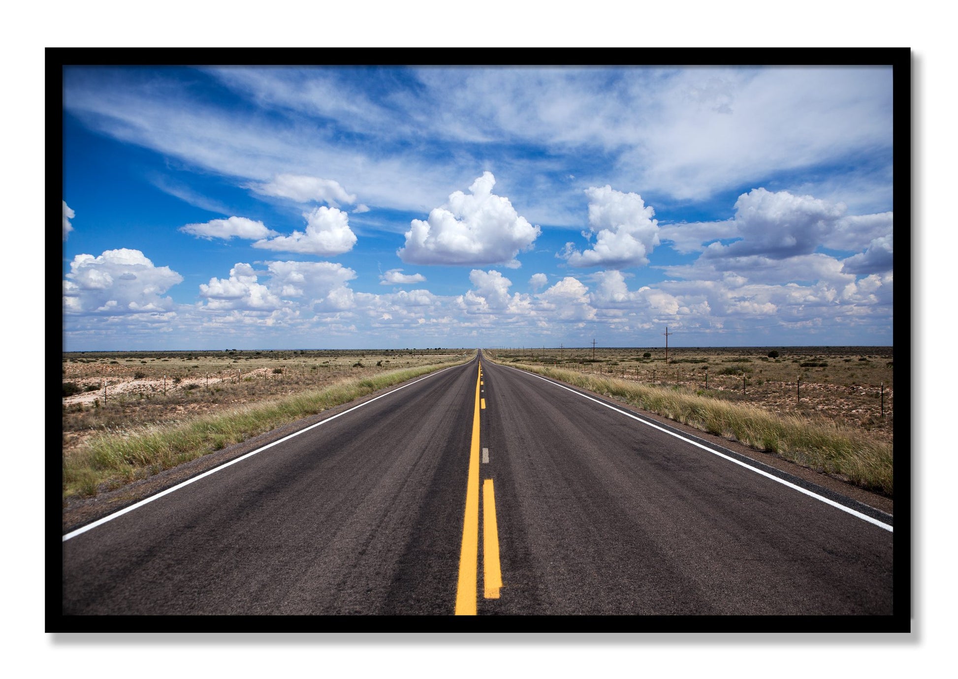 Framed photograph of Open Road by Dylan Ozanich, Black frame, Full Bleed