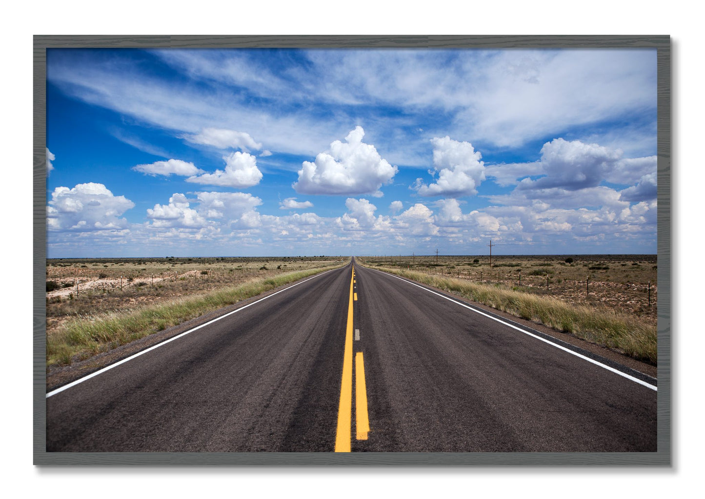 Framed photograph of Open Road by Dylan Ozanich, Grey frame, Full Bleed