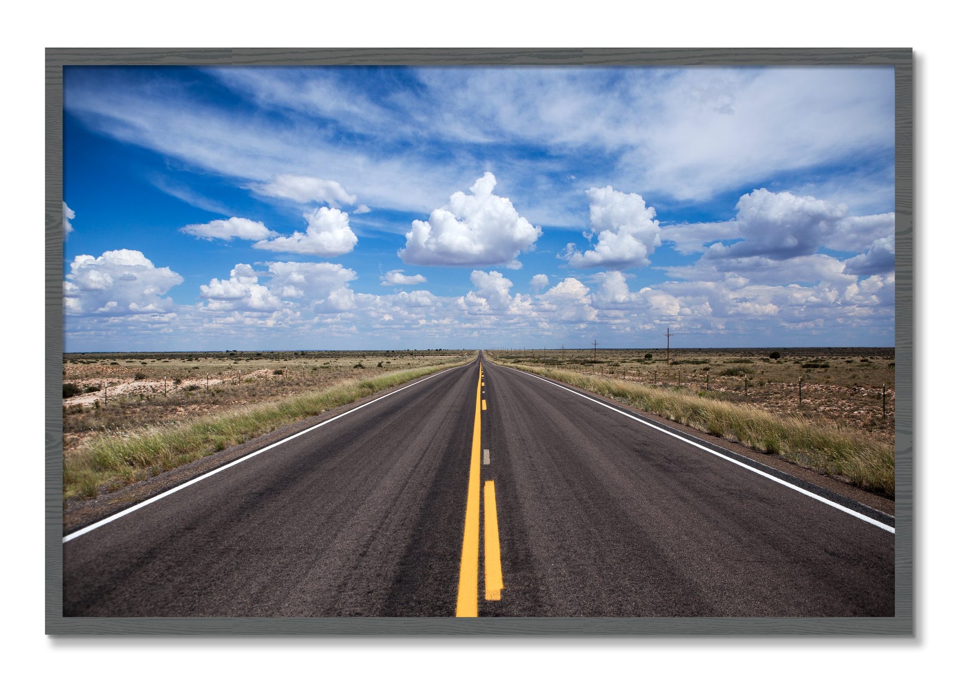 Framed photograph of Open Road by Dylan Ozanich, Grey frame, Full Bleed