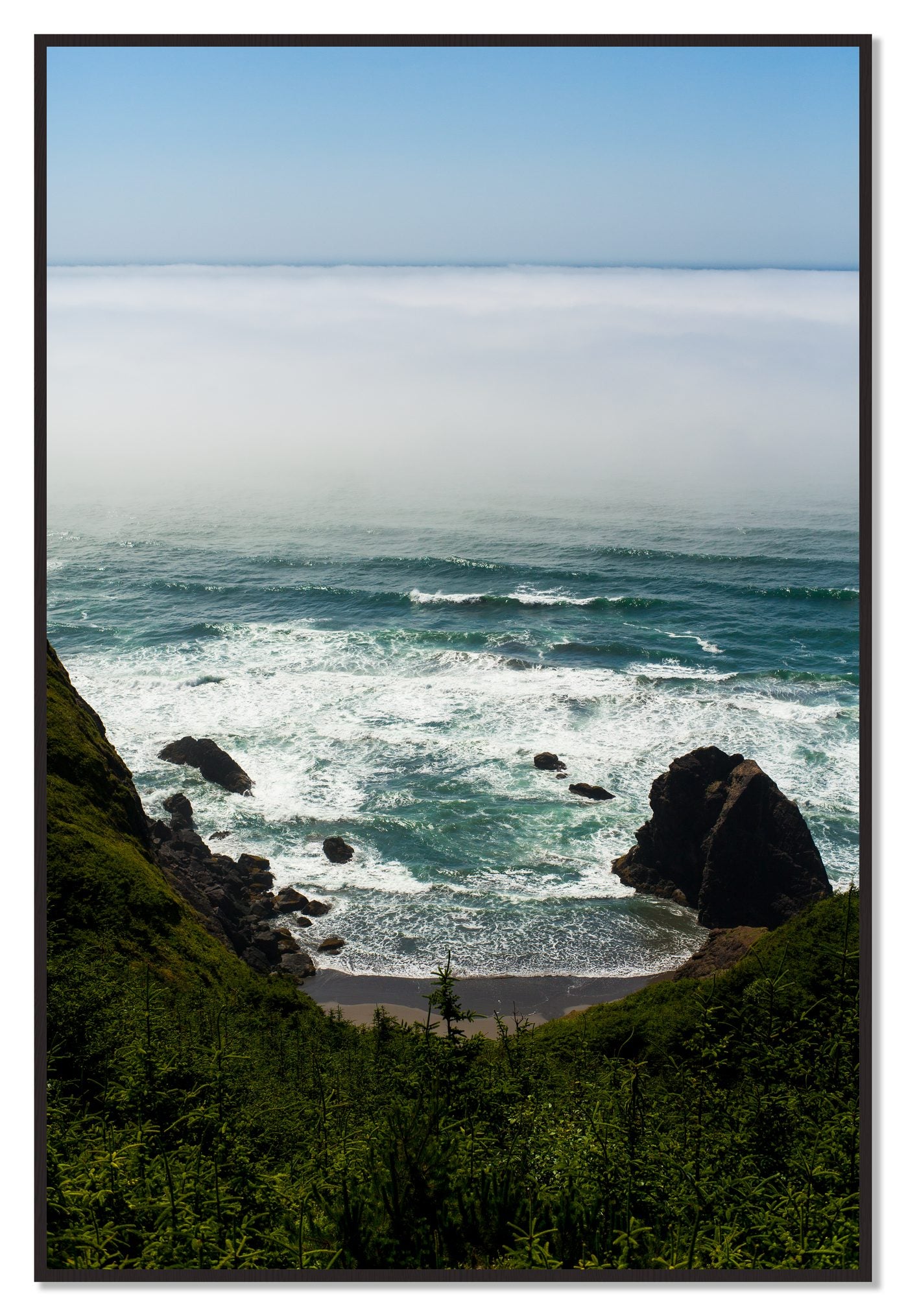 Oregon Coast by Dylan Ozanich, 48×72 Full Bleed Print in a Black Walnut frame