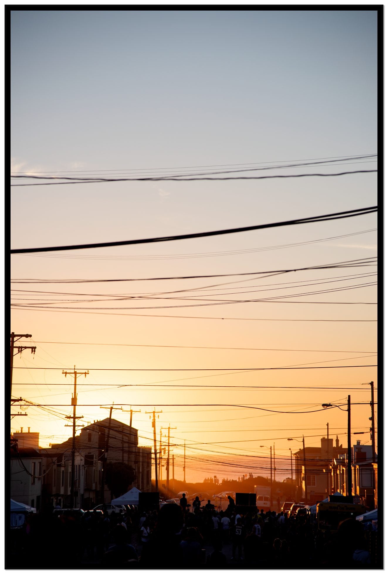 Framed photograph of Outer Sunset San Francisco by Dylan Ozanich, Black frame, Full Bleed