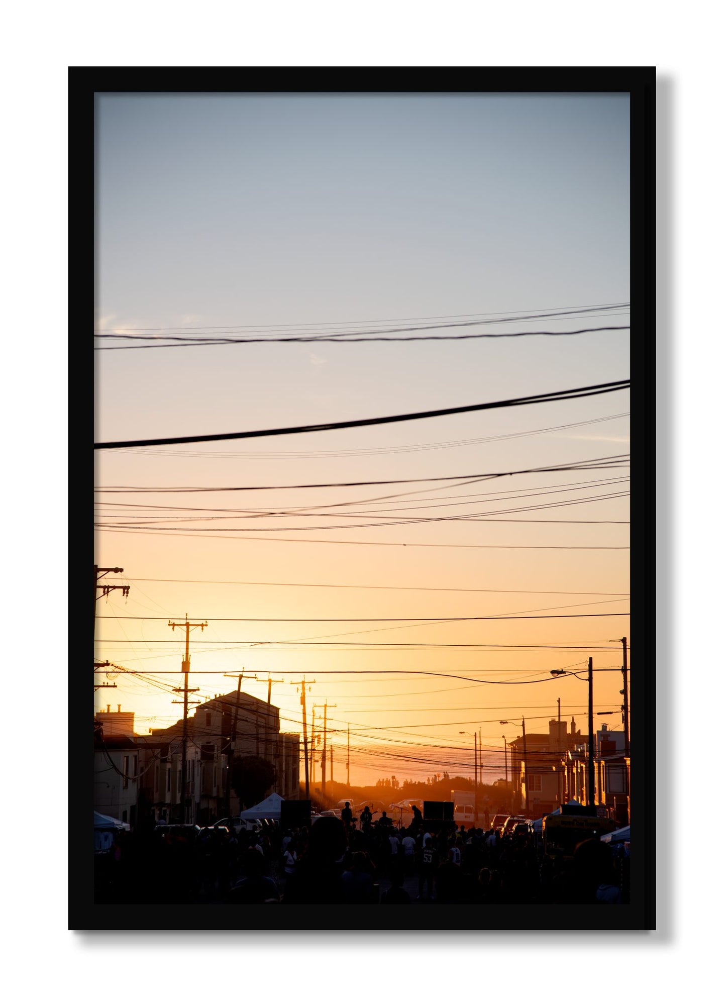 Framed photograph of Outer Sunset San Francisco by Dylan Ozanich, Black frame, Full Bleed
