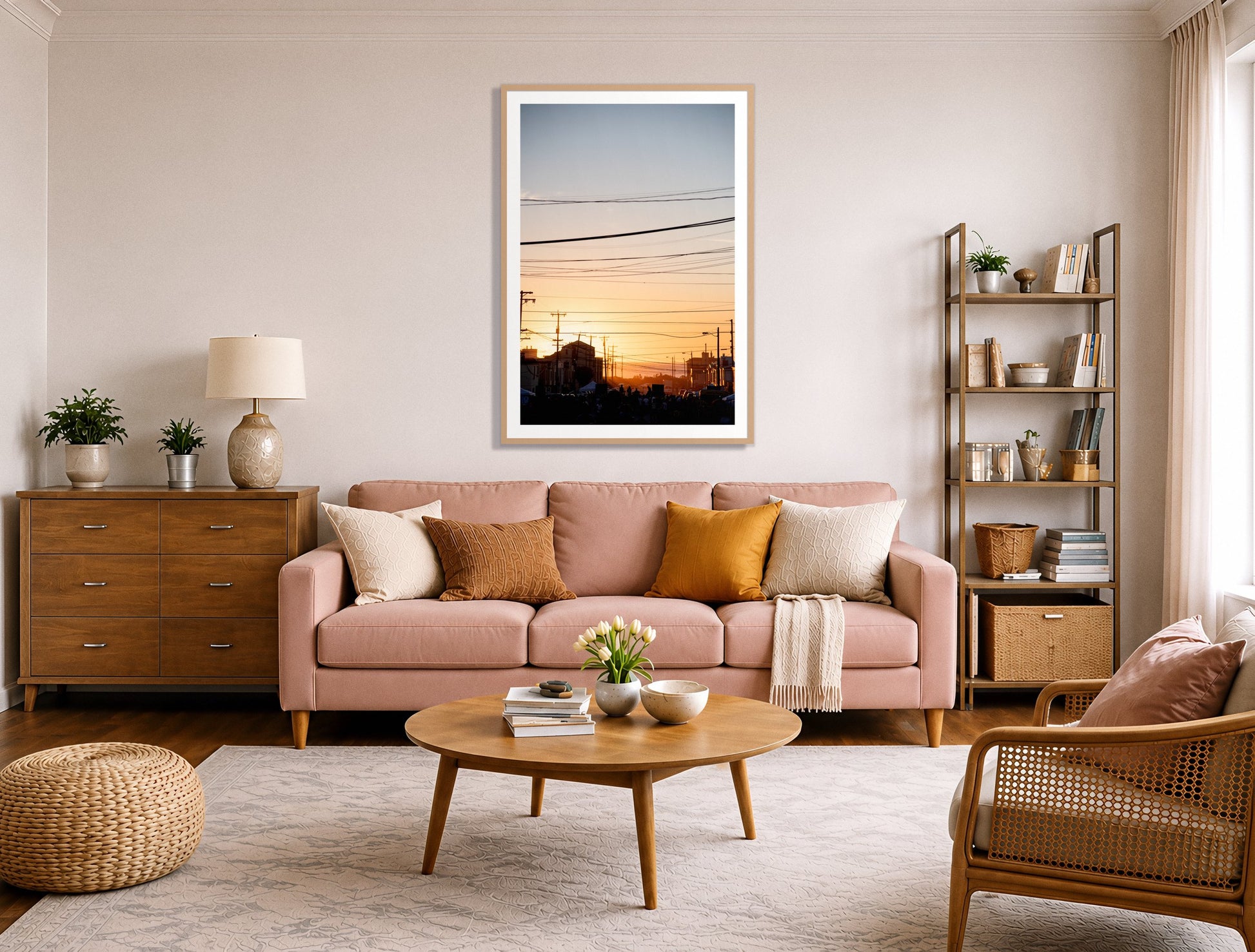 Framed photograph of Outer Sunset San Francisco by Dylan Ozanich displayed on a wall