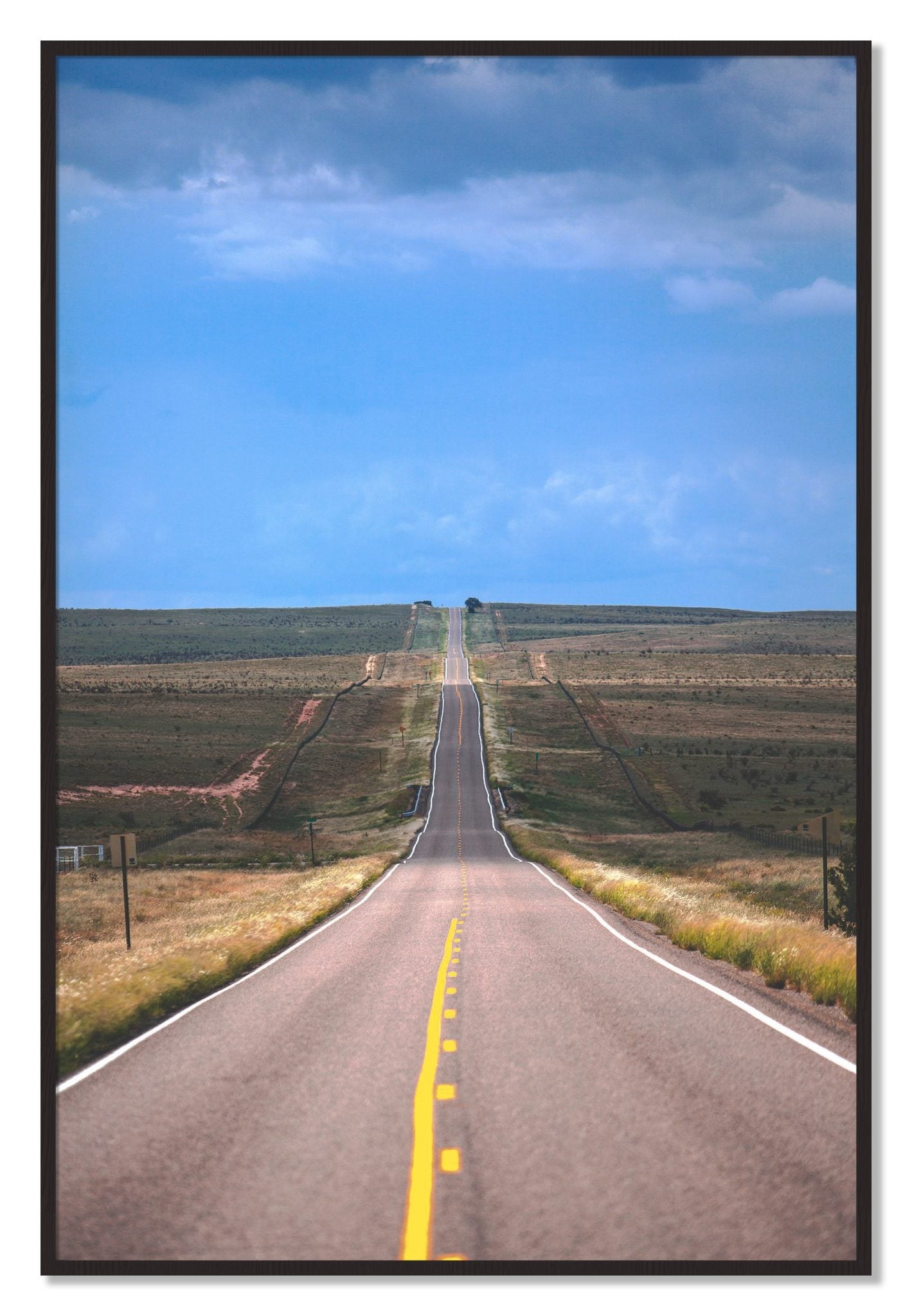 Framed photograph of Over The Hill by Dylan Ozanich, Black Walnut frame, Full Bleed