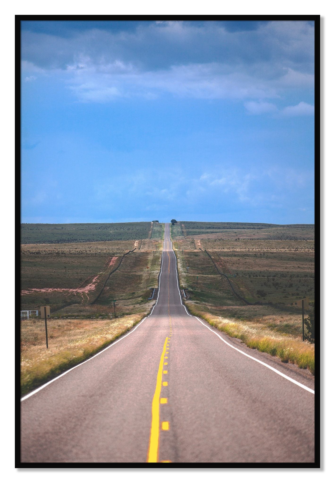 Framed photograph of Over The Hill by Dylan Ozanich, Black frame, Full Bleed
