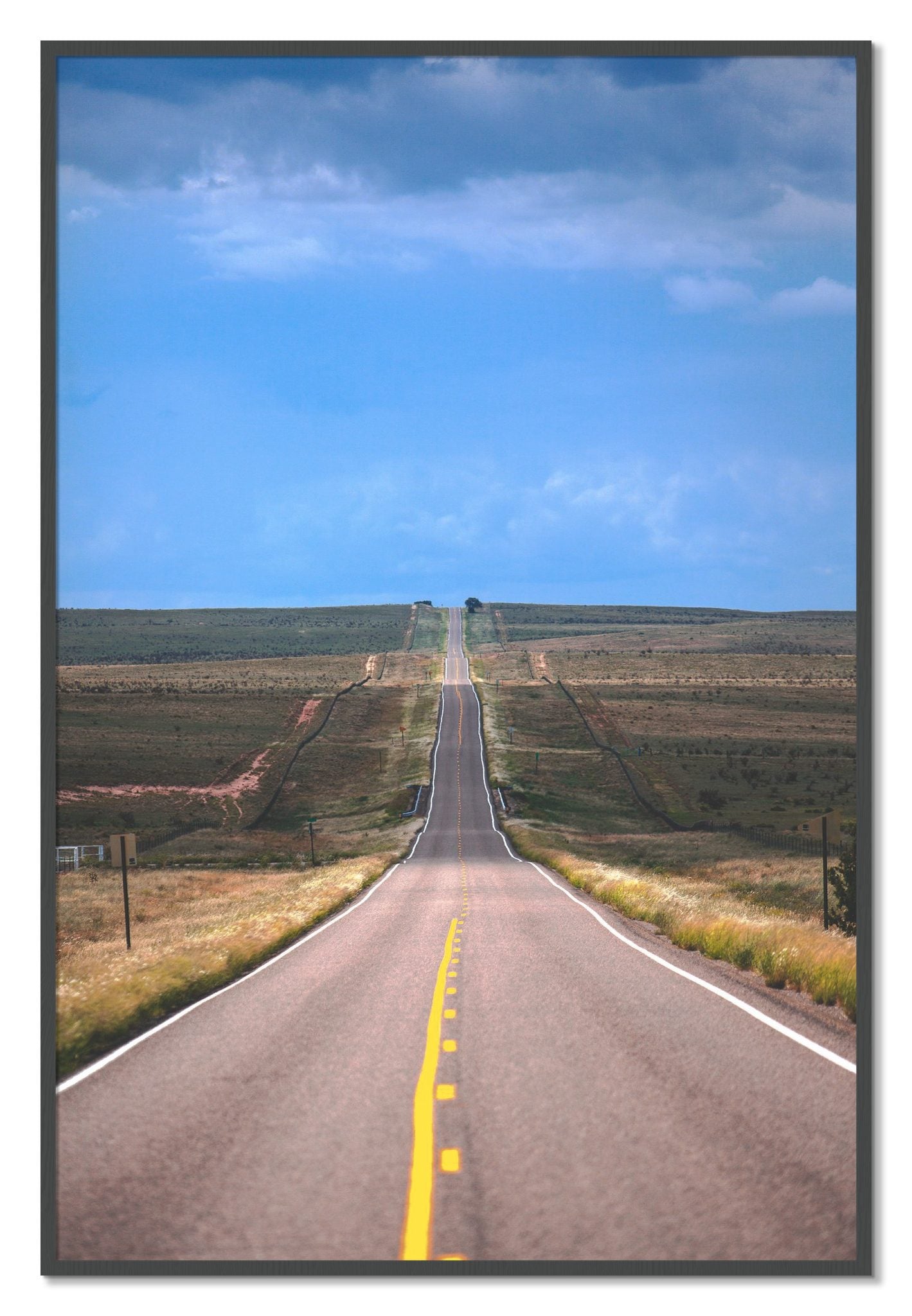 Framed photograph of Over The Hill by Dylan Ozanich, Grey frame, Full Bleed