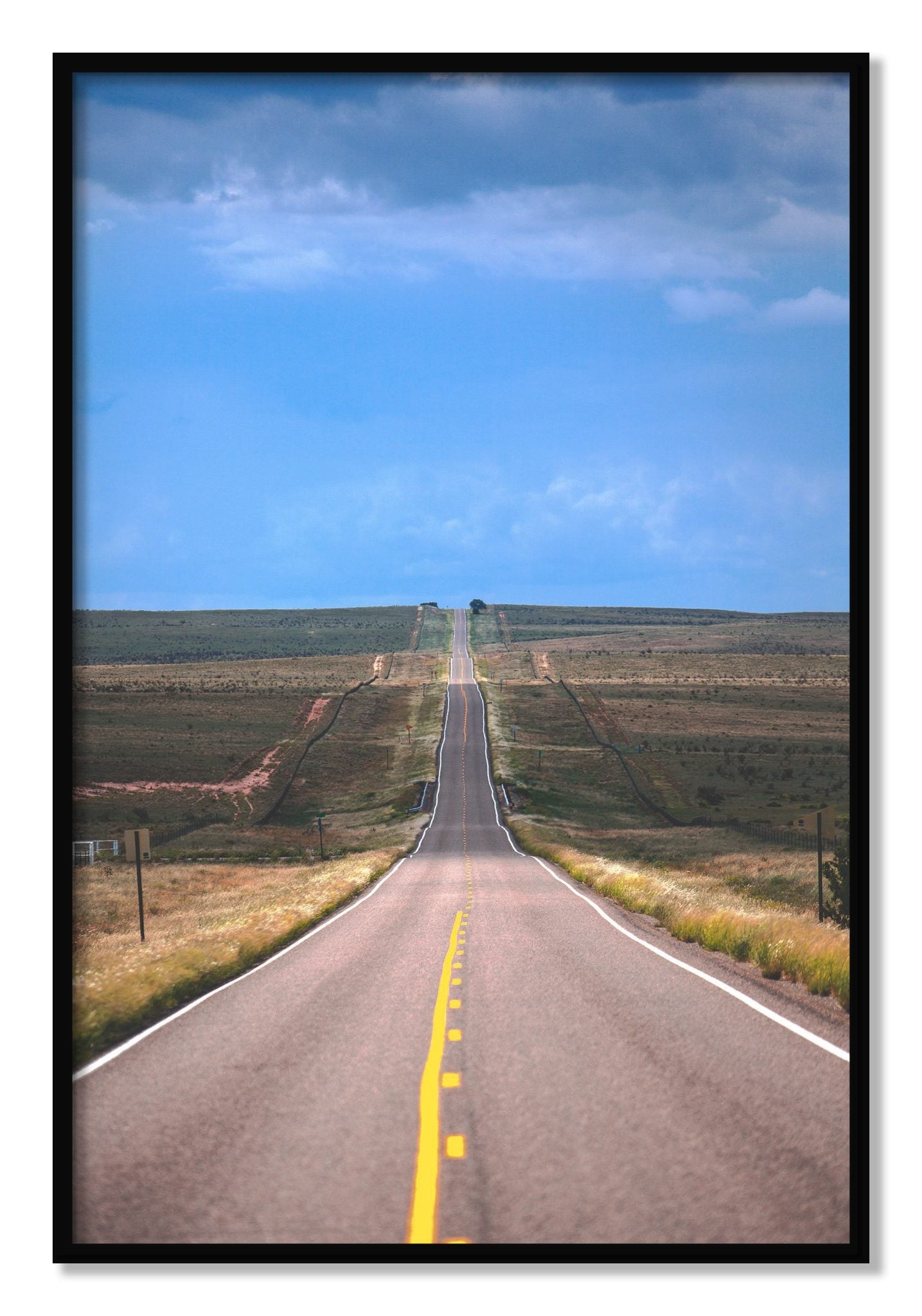 Framed photograph of Over The Hill by Dylan Ozanich, Black frame, Full Bleed