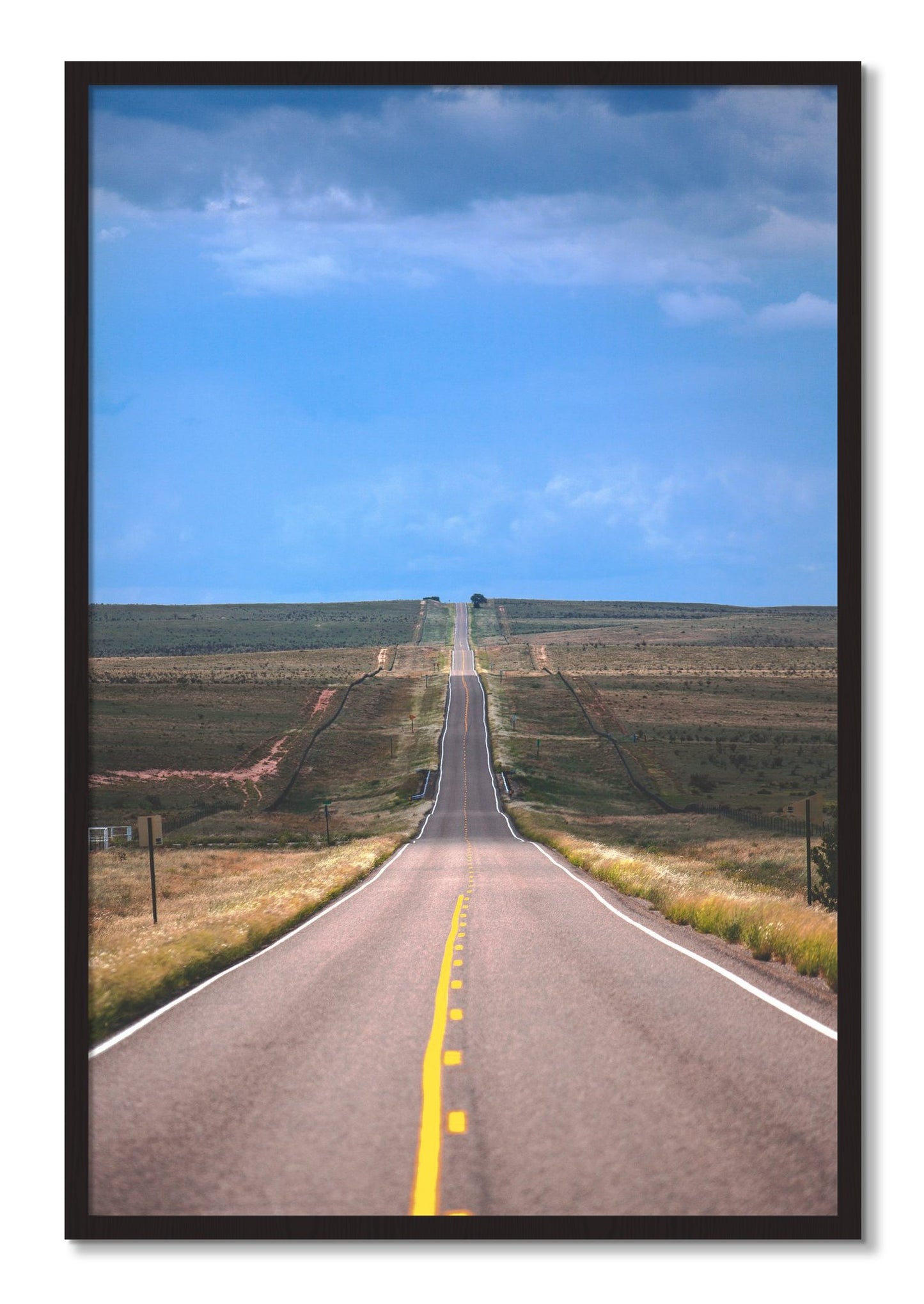 Framed photograph of Over The Hill by Dylan Ozanich, Black Walnut frame, Full Bleed