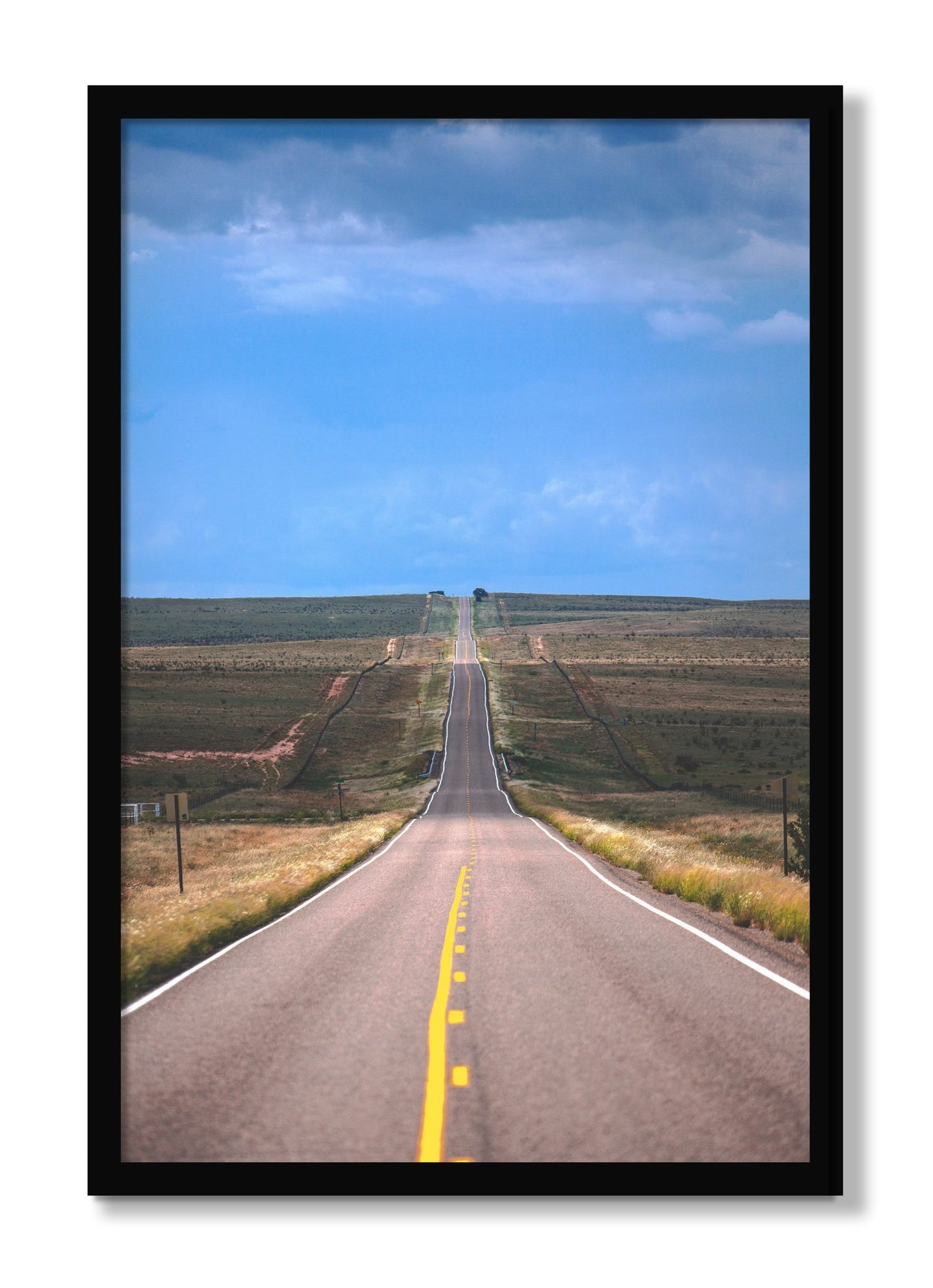 Framed photograph of Over The Hill by Dylan Ozanich, Black frame, Full Bleed