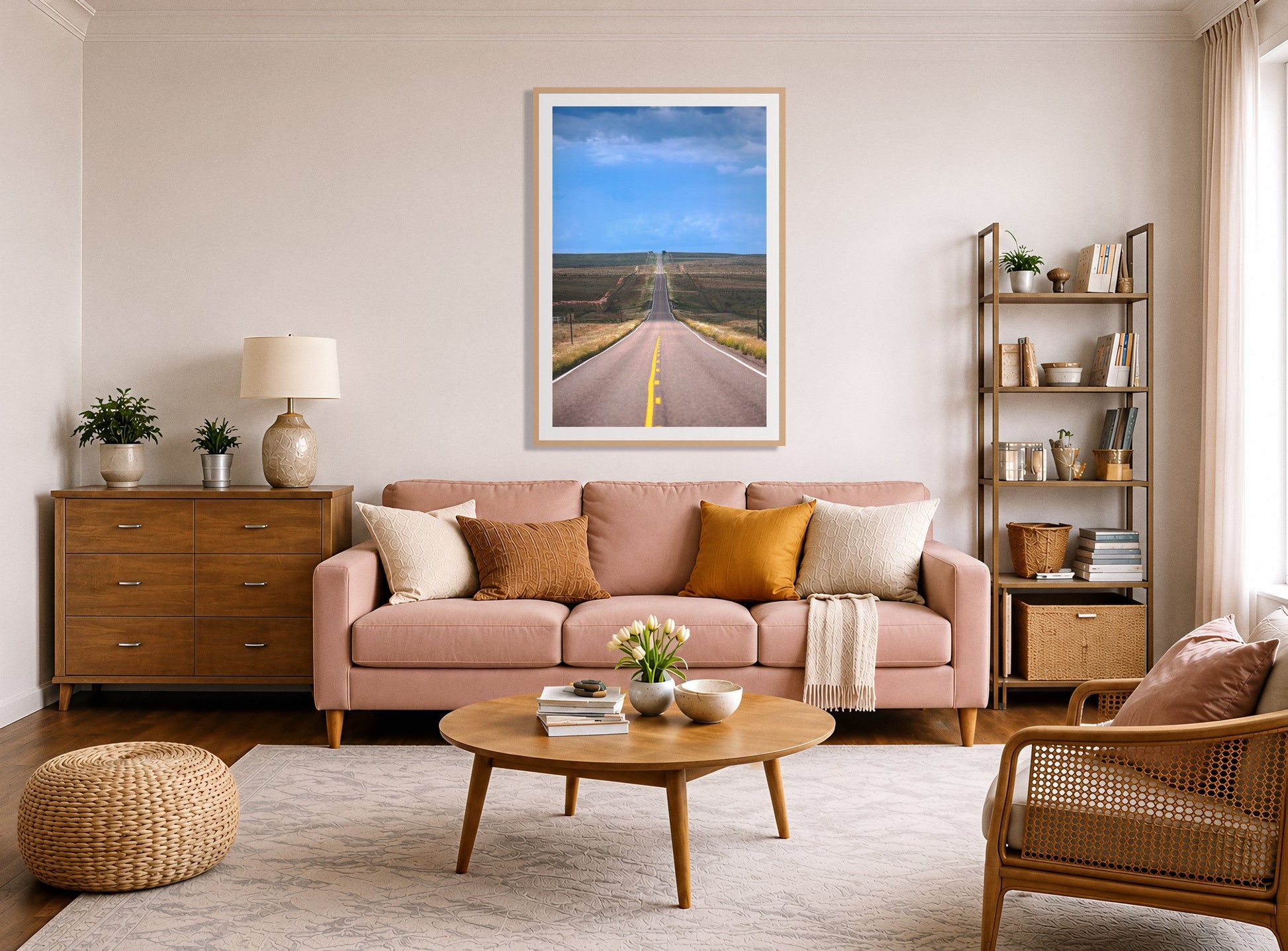 Framed photograph of Over The Hill by Dylan Ozanich displayed on a wall