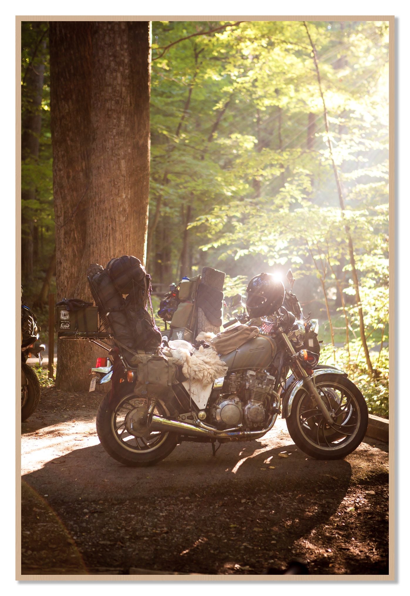 Pack Up And Go by Dylan Ozanich, 48×72 Full Bleed Print in an Oak frame