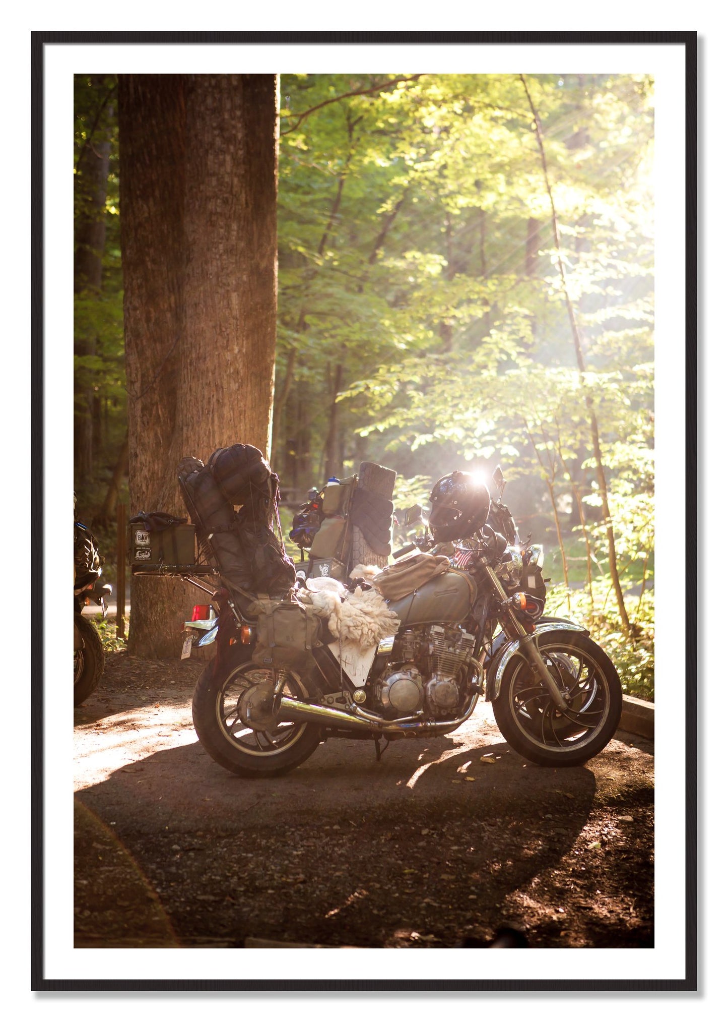 Framed photograph of Pack Up And Go by Dylan Ozanich, Black Walnut frame, Borders