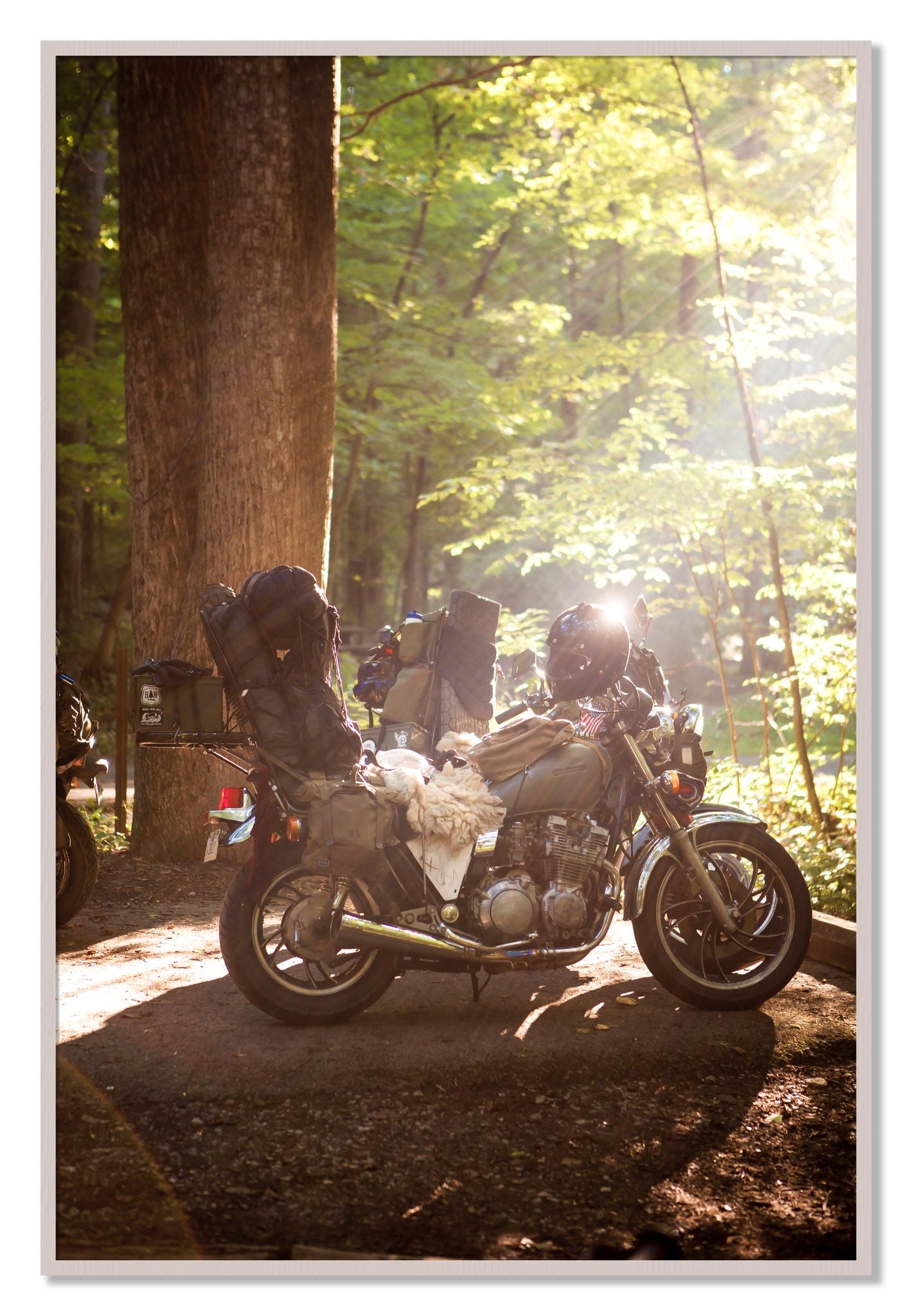 Framed photograph of Pack Up And Go by Dylan Ozanich, White Maple frame, Full Bleed