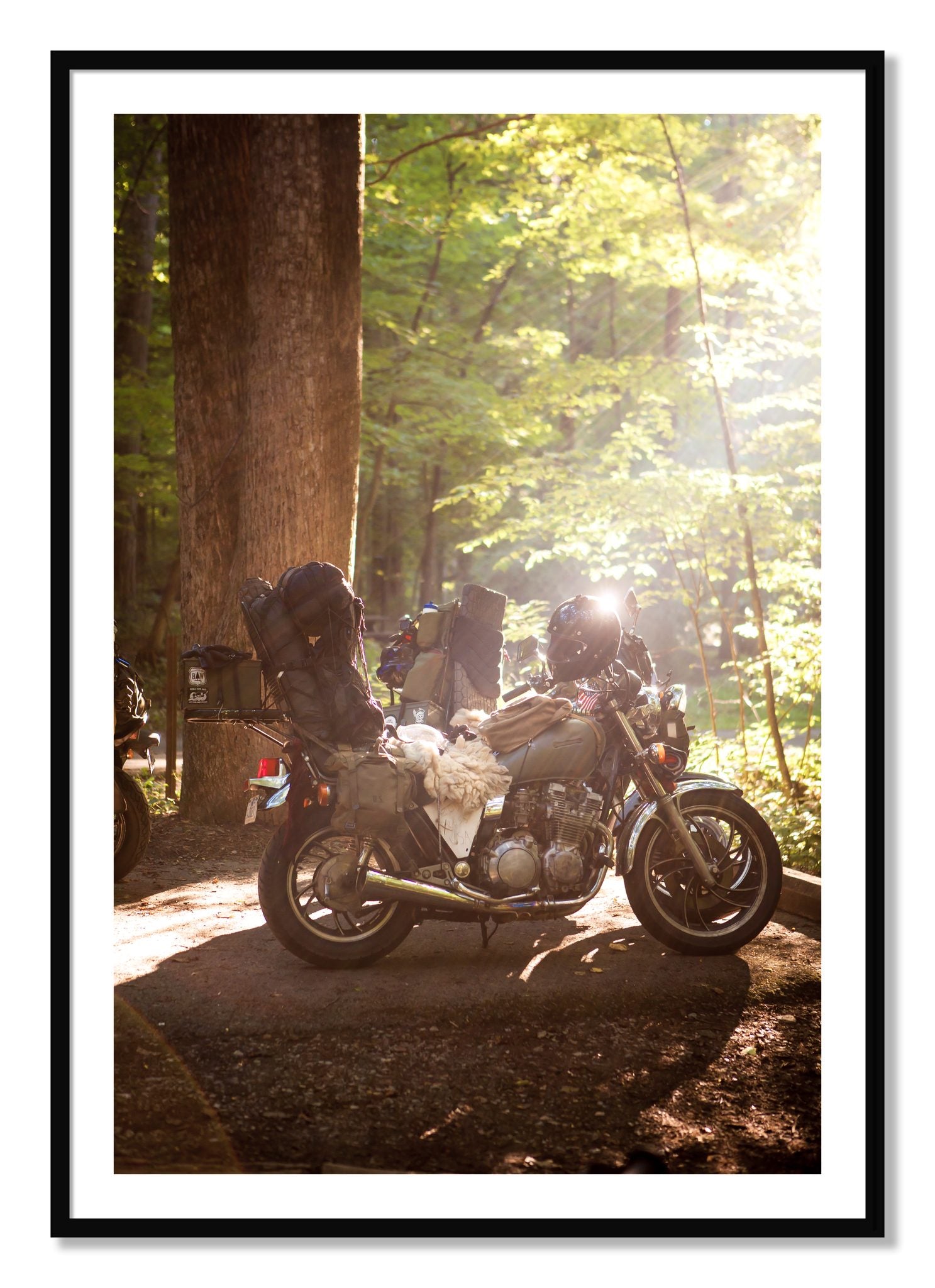Framed photograph of Pack Up And Go by Dylan Ozanich, Black frame, Borders