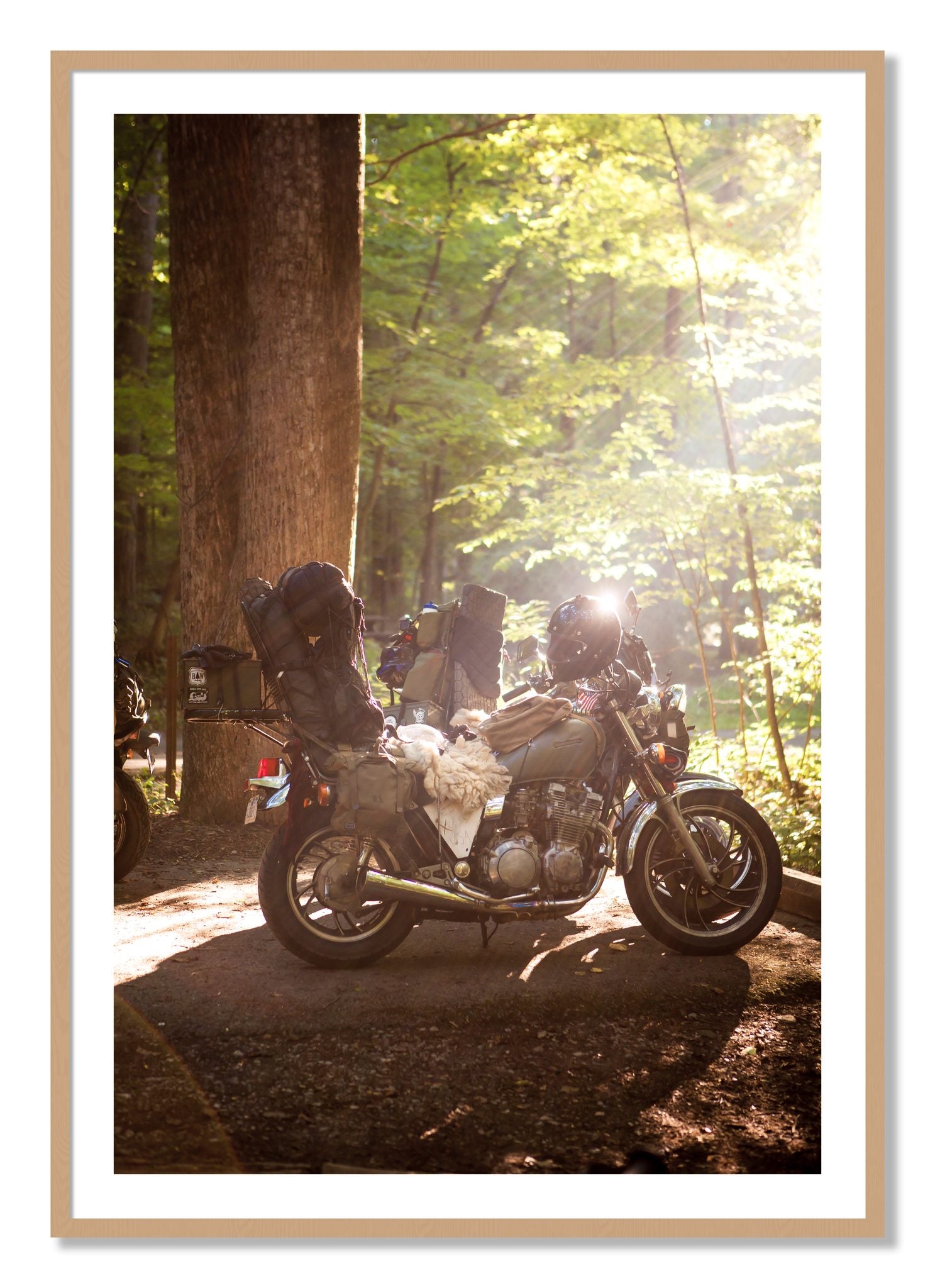 Framed photograph of Pack Up And Go by Dylan Ozanich, Oak frame, Borders