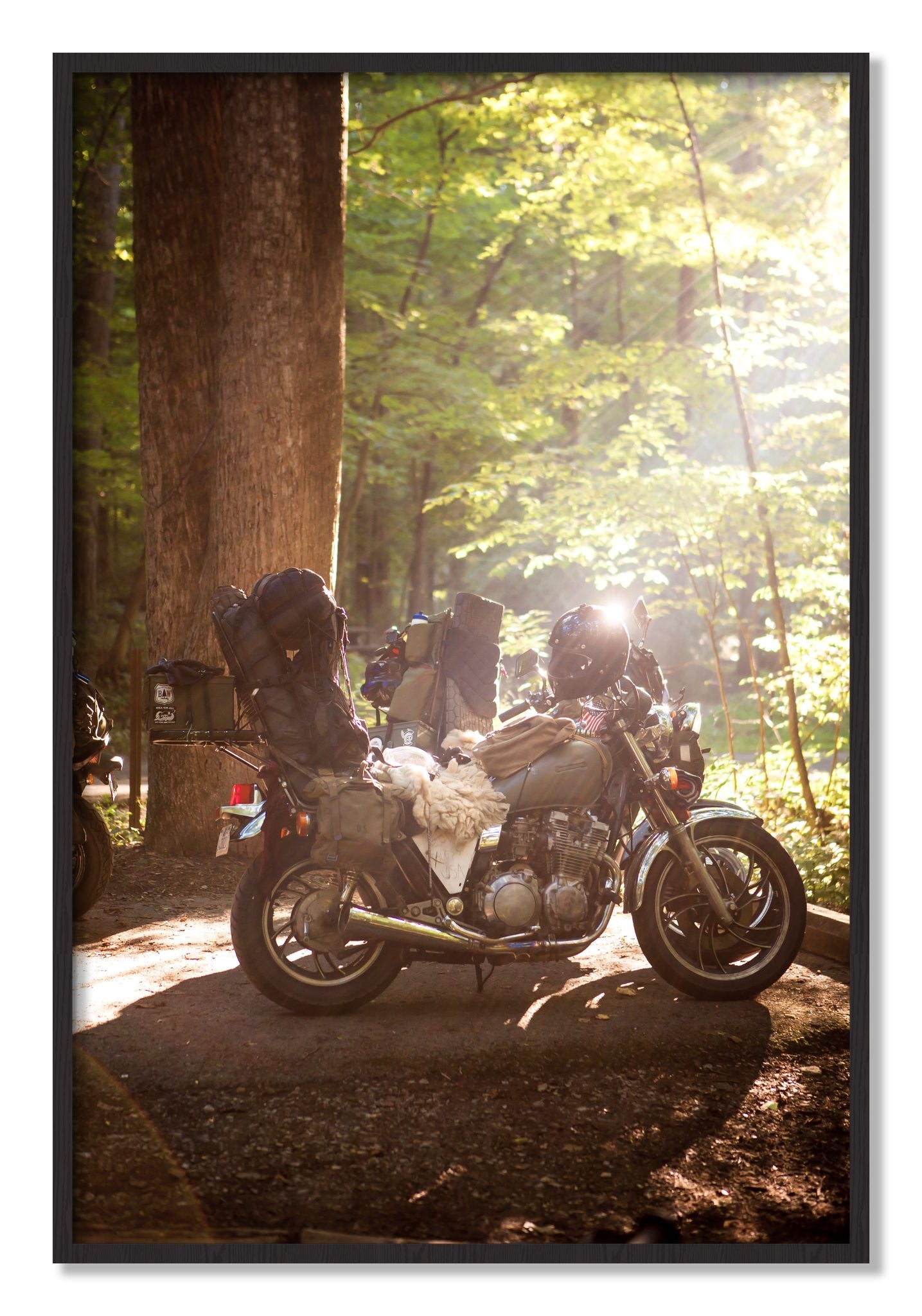 Framed photograph of Pack Up And Go by Dylan Ozanich, Black Walnut frame, Full Bleed