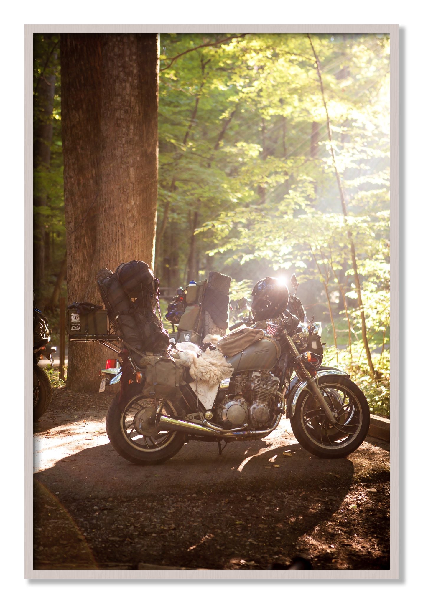 Framed photograph of Pack Up And Go by Dylan Ozanich, White Maple frame, Full Bleed