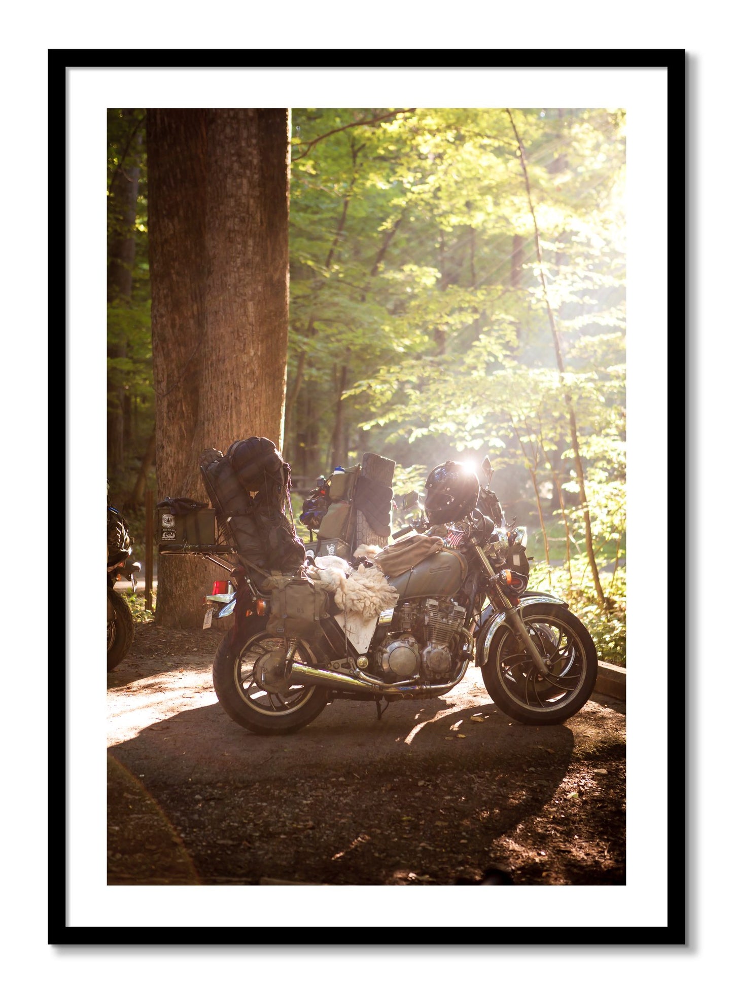 Framed photograph of Pack Up And Go by Dylan Ozanich, Black frame, Borders