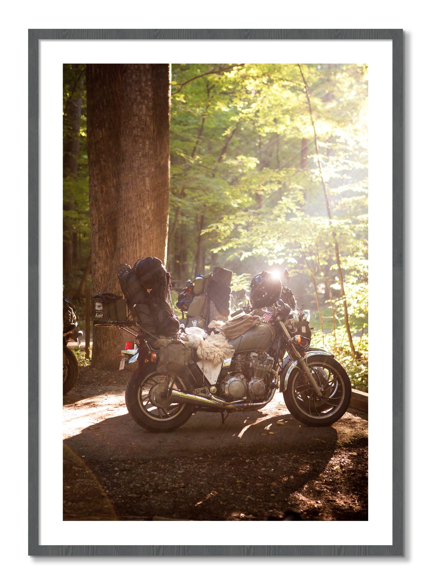 Framed photograph of Pack Up And Go by Dylan Ozanich, Grey frame, Borders