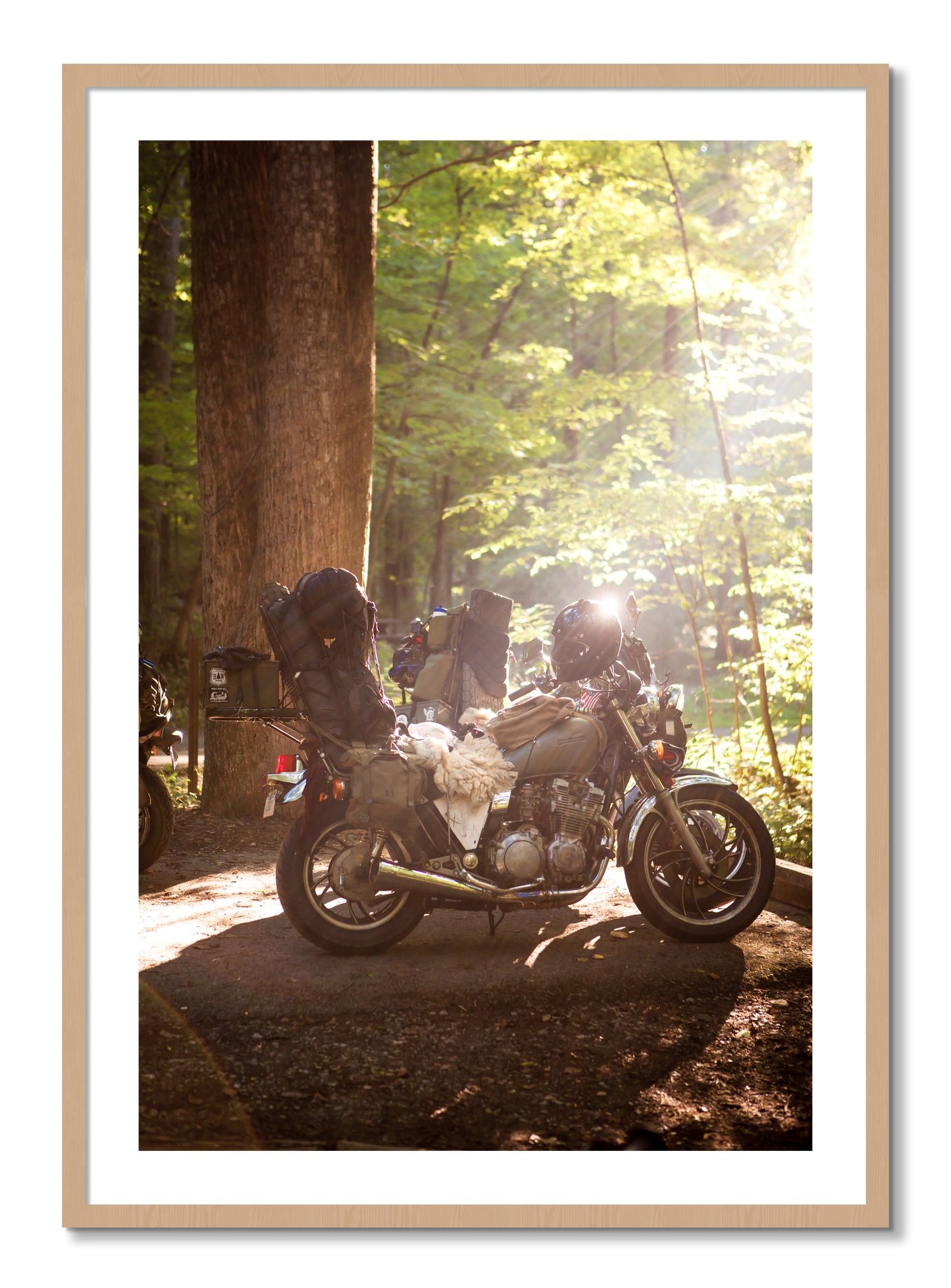 Framed photograph of Pack Up And Go by Dylan Ozanich, Oak frame, Borders