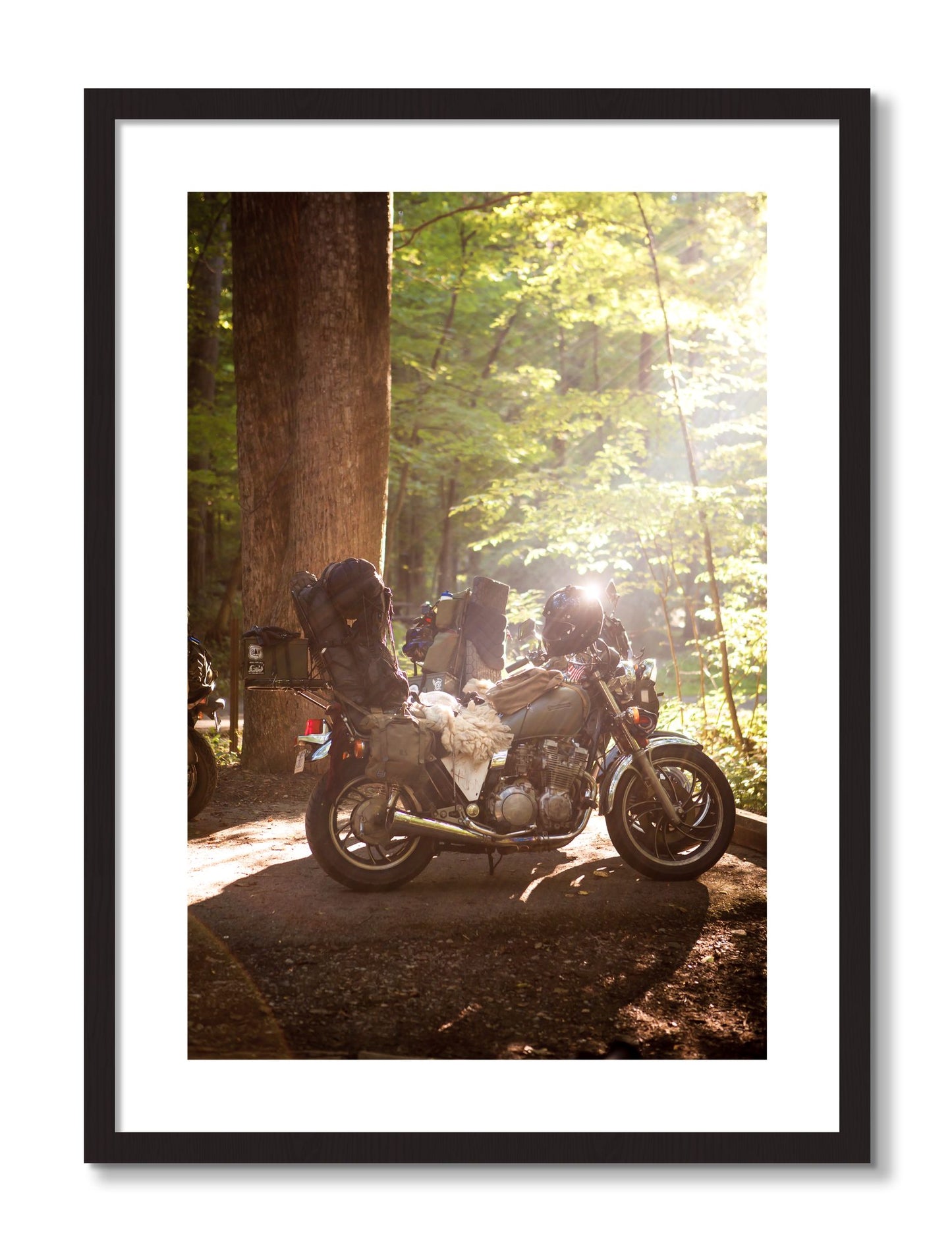 Framed photograph of Pack Up And Go by Dylan Ozanich, Black Walnut frame, Borders