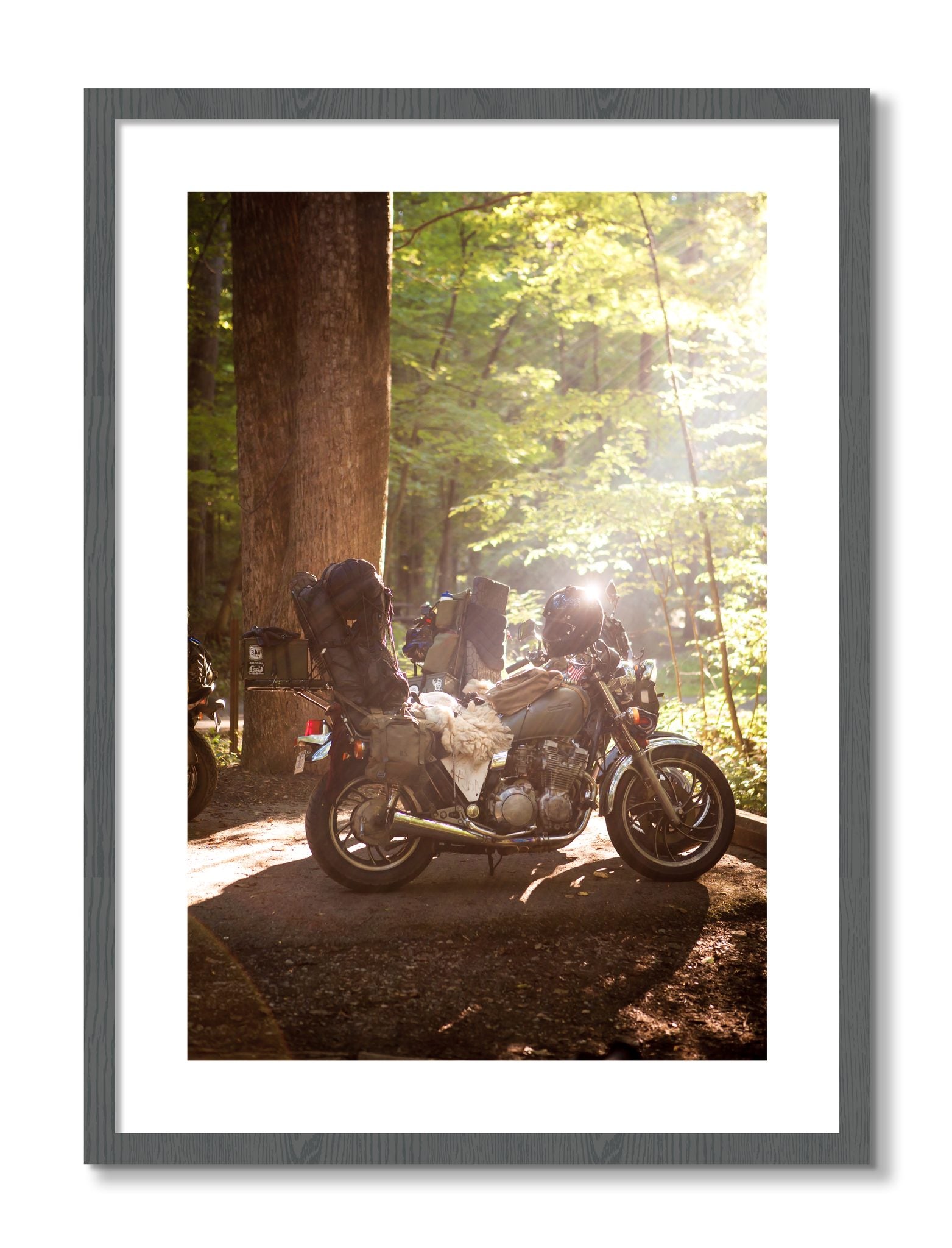 Framed photograph of Pack Up And Go by Dylan Ozanich, Grey frame, Borders
