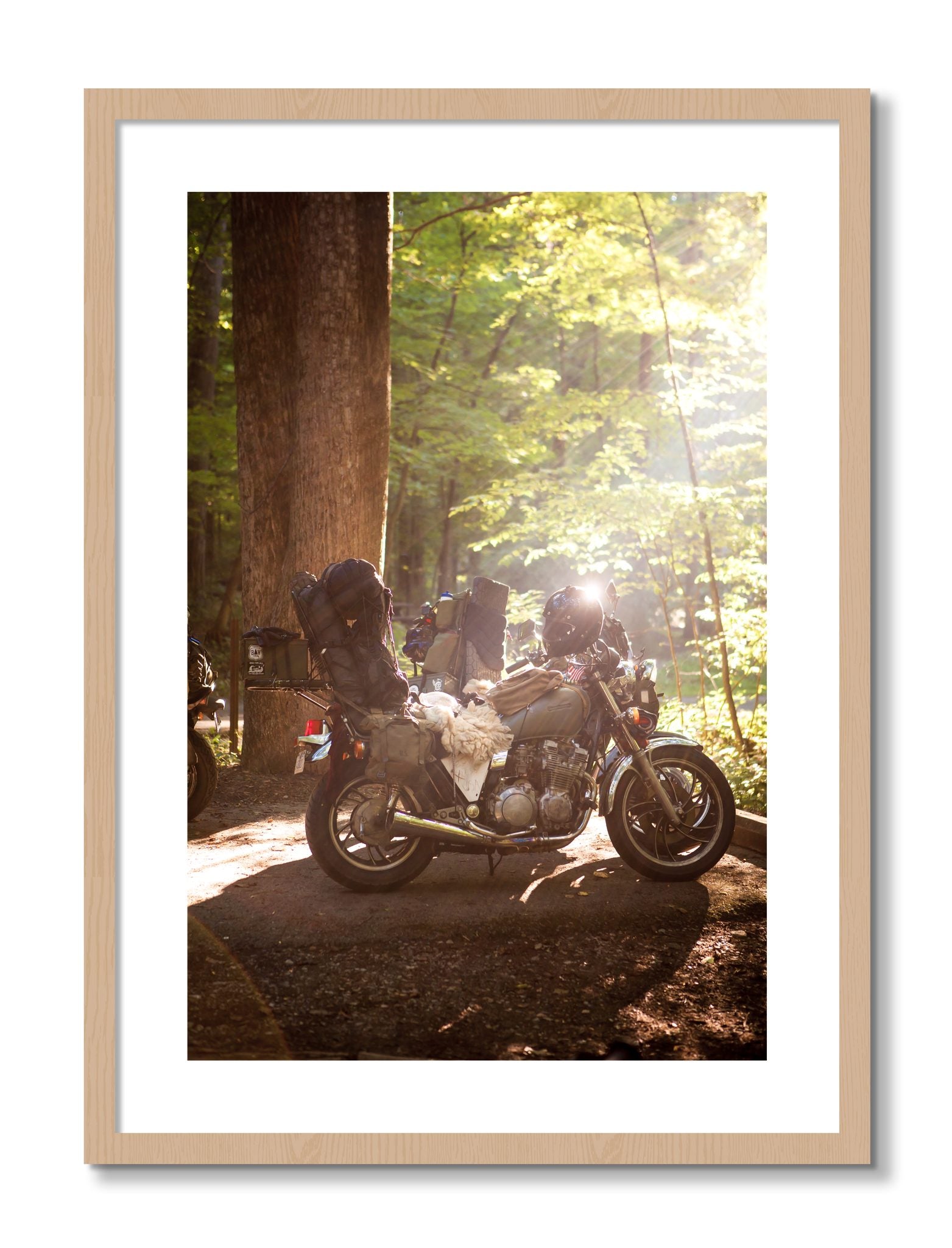 Framed photograph of Pack Up And Go by Dylan Ozanich, Oak frame, Borders