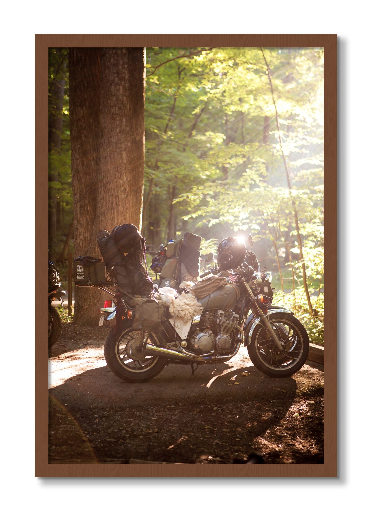 Framed photograph of Pack Up And Go by Dylan Ozanich, Walnut frame, Full Bleed