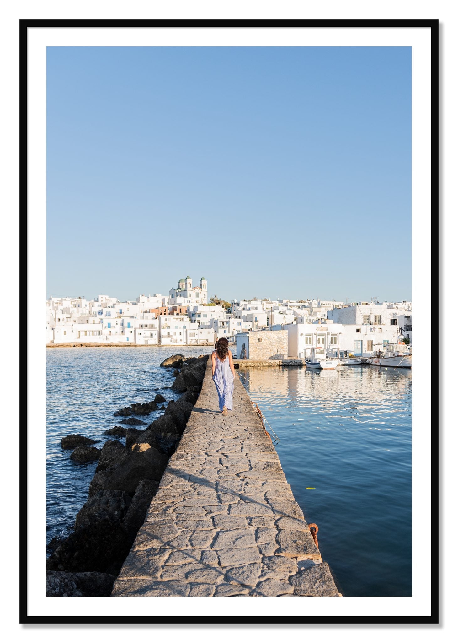 Framed photograph of Path To Paros by Dylan Ozanich, Black frame, Borders