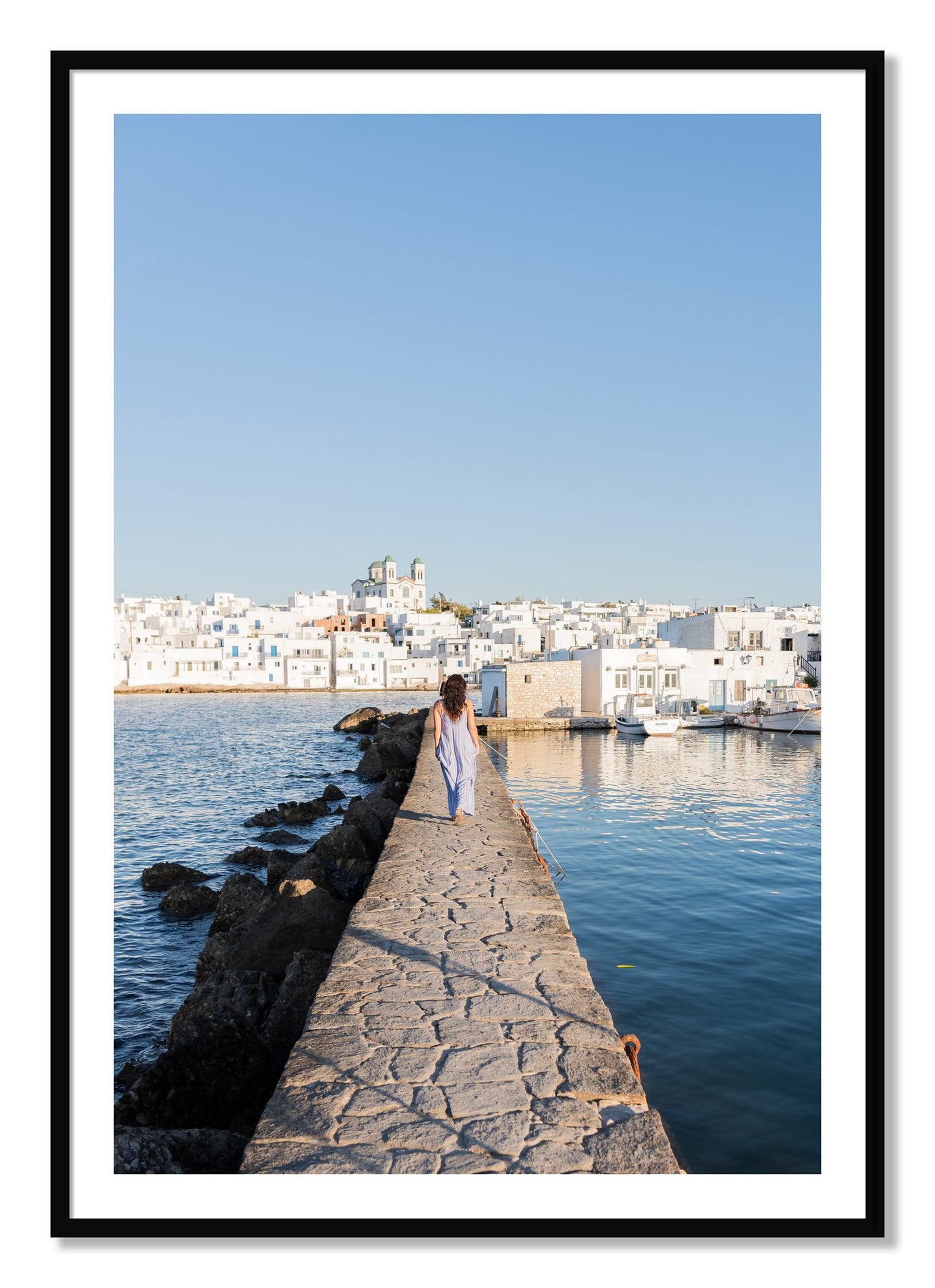 Framed photograph of Path To Paros by Dylan Ozanich, Black frame, Borders