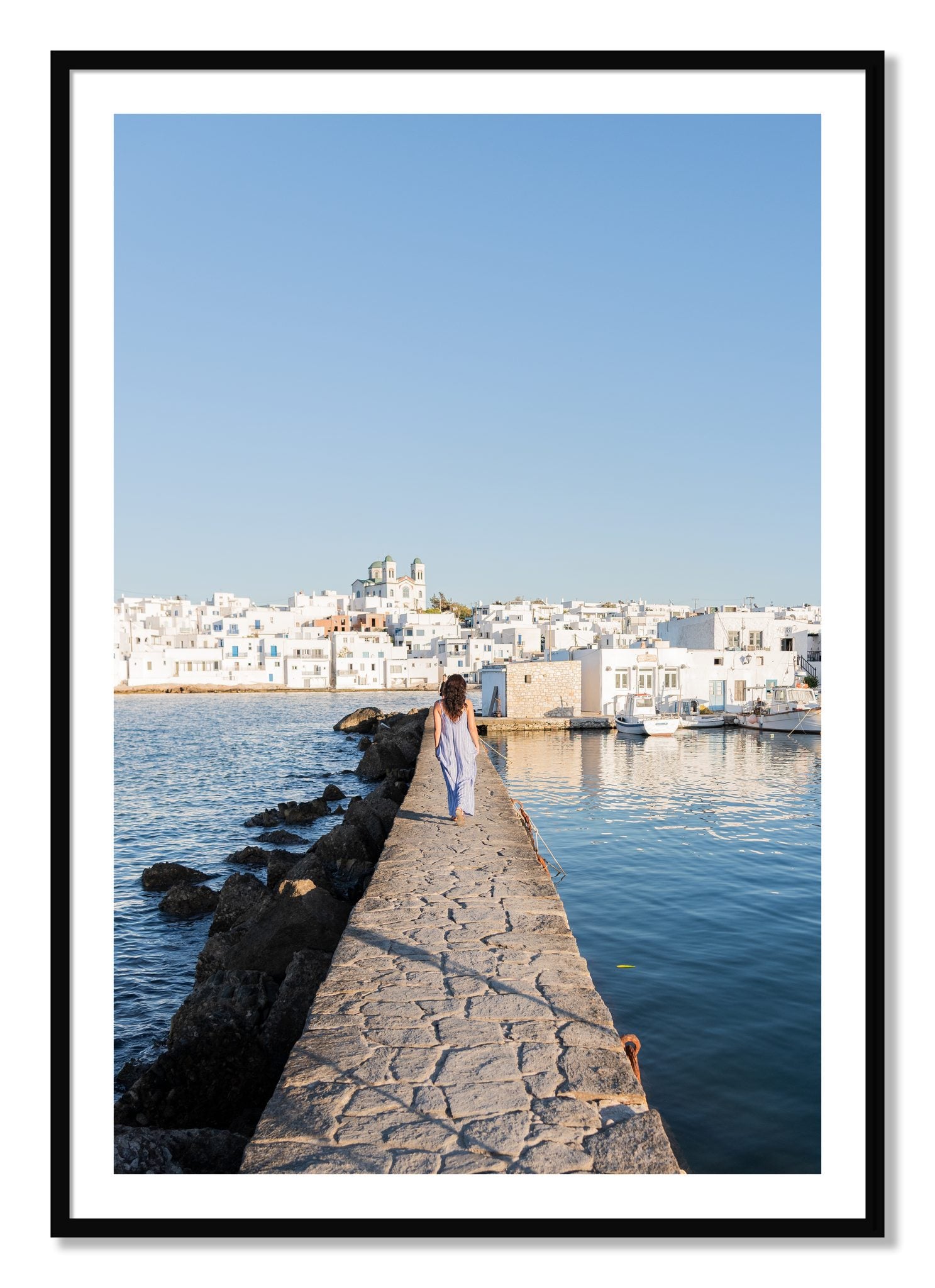 Framed photograph of Path To Paros by Dylan Ozanich, Black frame, Borders