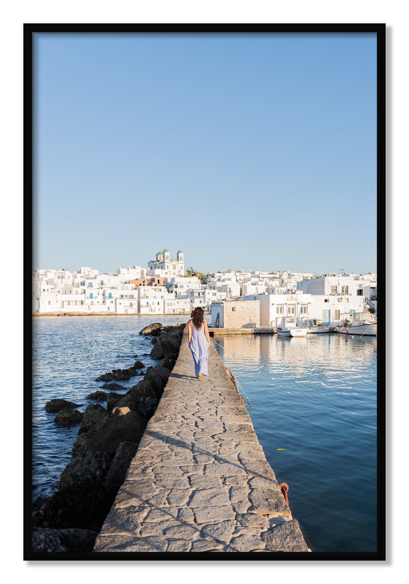Framed photograph of Path To Paros by Dylan Ozanich, Black frame, Full Bleed