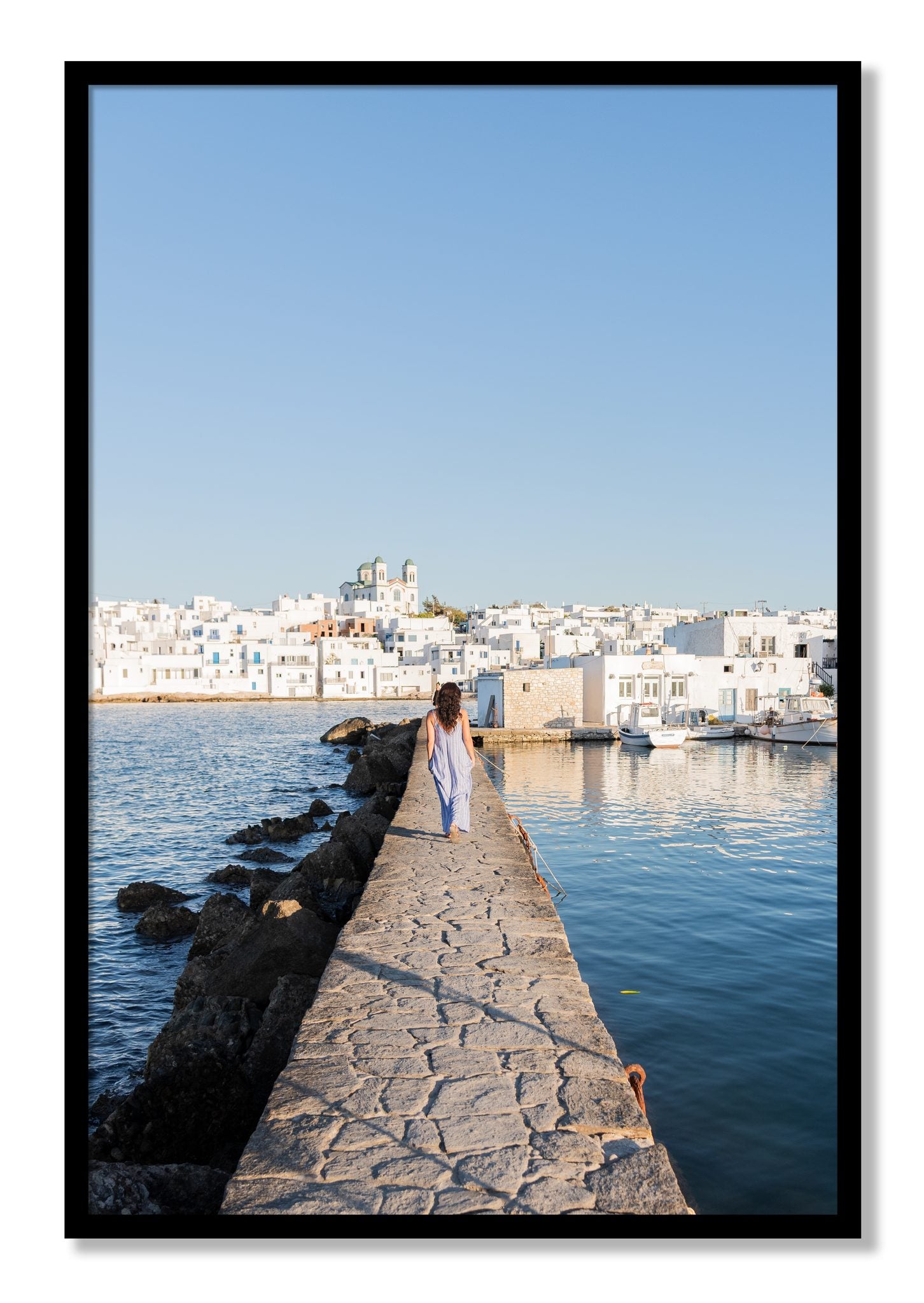 Framed photograph of Path To Paros by Dylan Ozanich, Black frame, Full Bleed